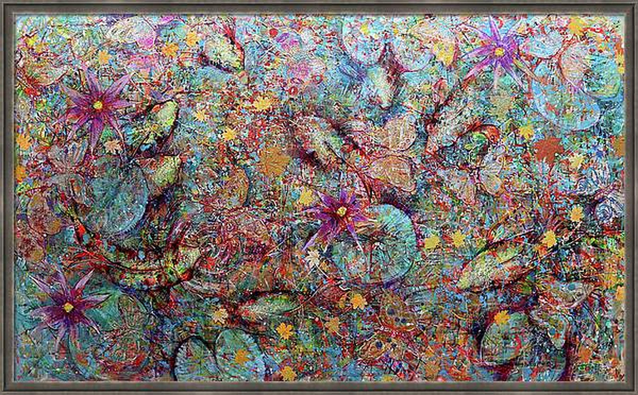 Koi et papillons  - Painting de RAKHMET REDZHEPOV (RAMZI)