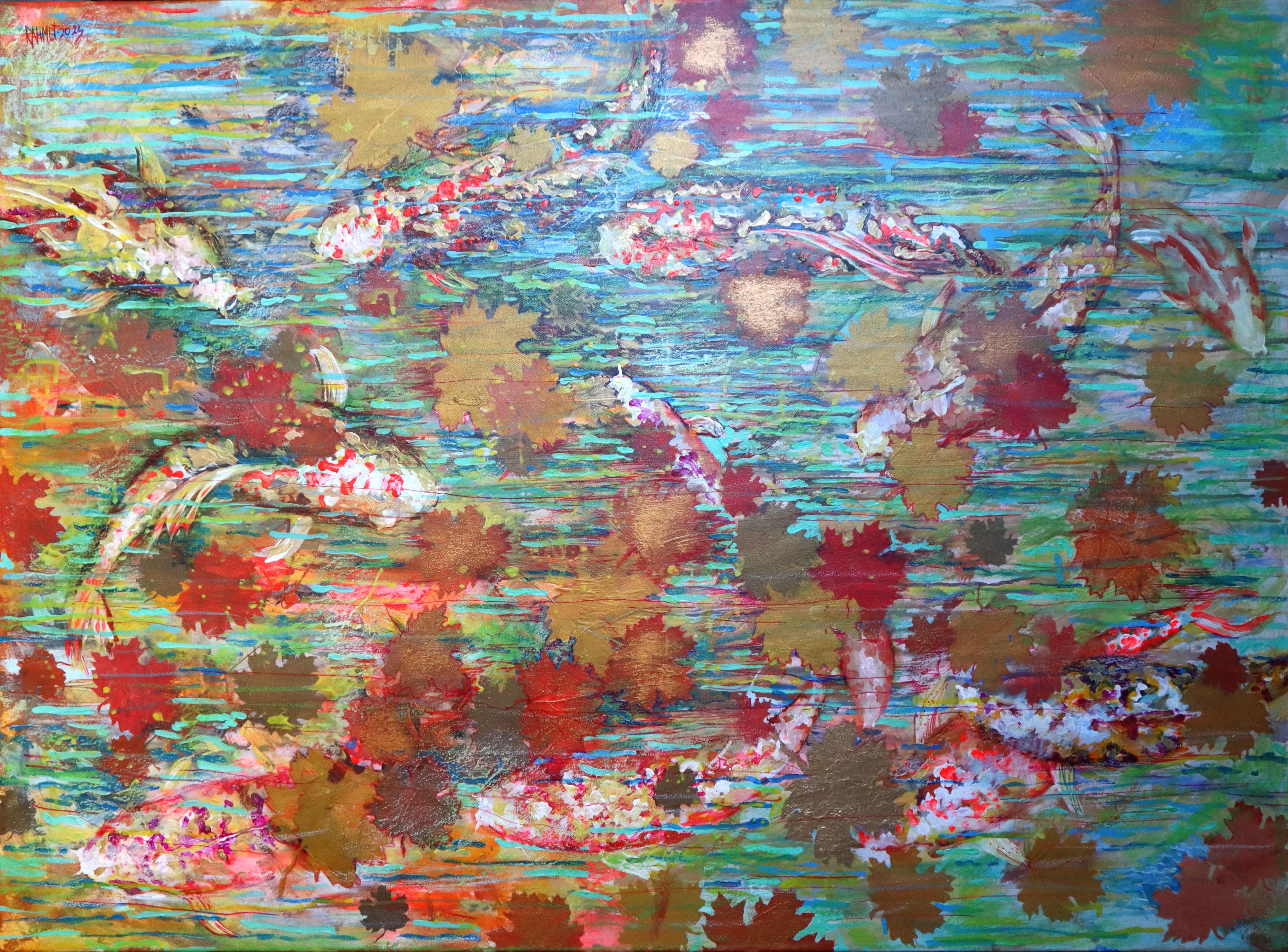 RAKHMET REDZHEPOV (RAMZI) Interior Painting – Koi-Fisch in einem langsam fließenden Fluss