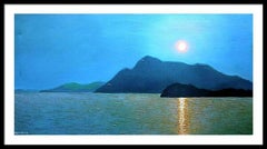 Magia dell'Indaco: (Serie SPACES) Tela, Olio, Acrilico, 60x120 cm