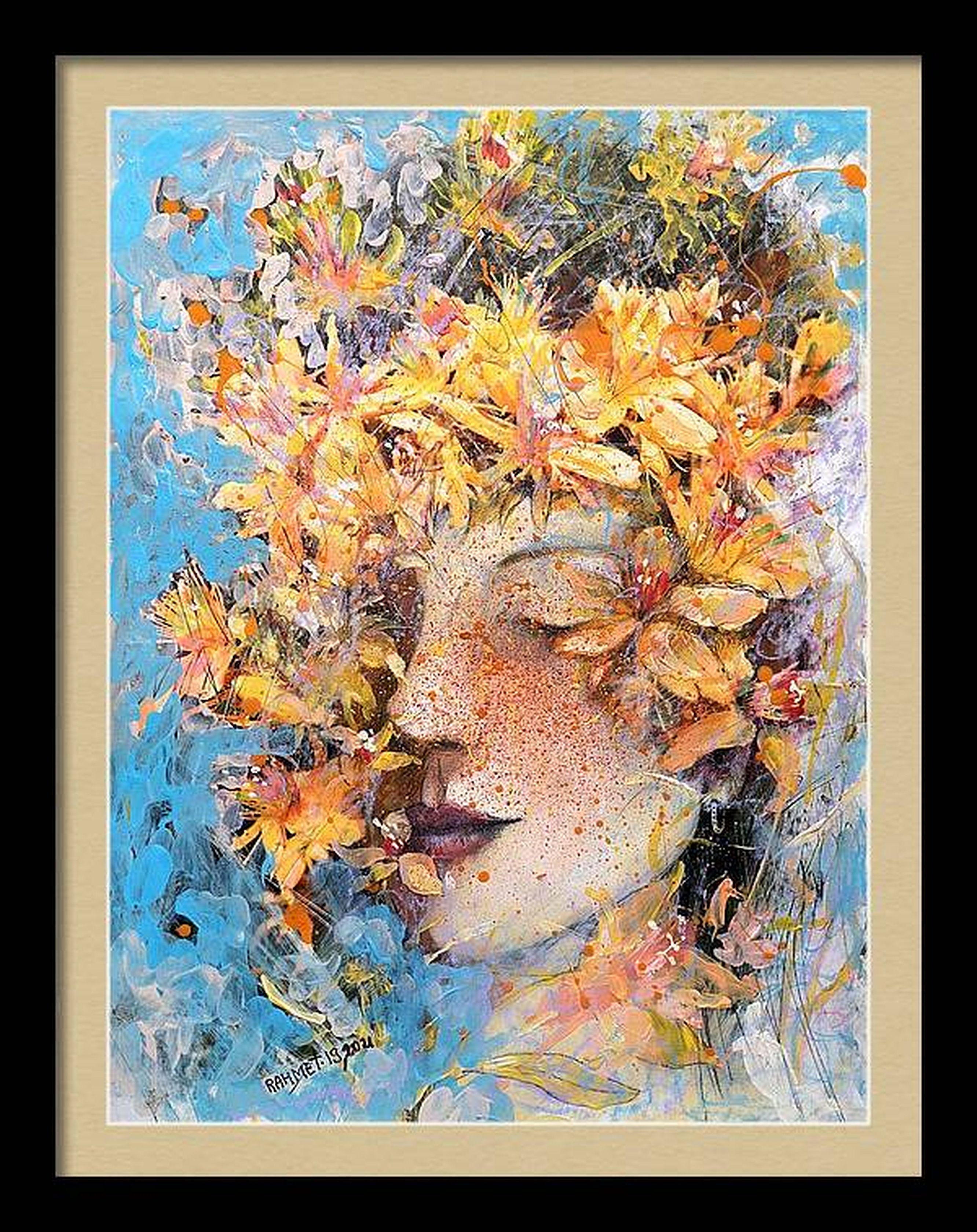 Sie erhalten es gerollt, in einer Tube.
In dieser lebendigen Mischung aus Pastellkreide, Bleistift und Tinte habe ich einen Gefühlszustand eingefangen, der die menschliche Erfahrung anspricht. Die Einflüsse der Pop-Art verschmelzen mit dem