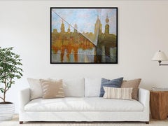 Melodie der Stadt: abstrakte Kunst, Leinwand, Öl, Acryl, 100/120cm