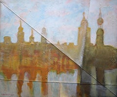 Melodie der Stadt: abstrakte Kunst, Leinwand, Öl, Acryl, 100/120cm