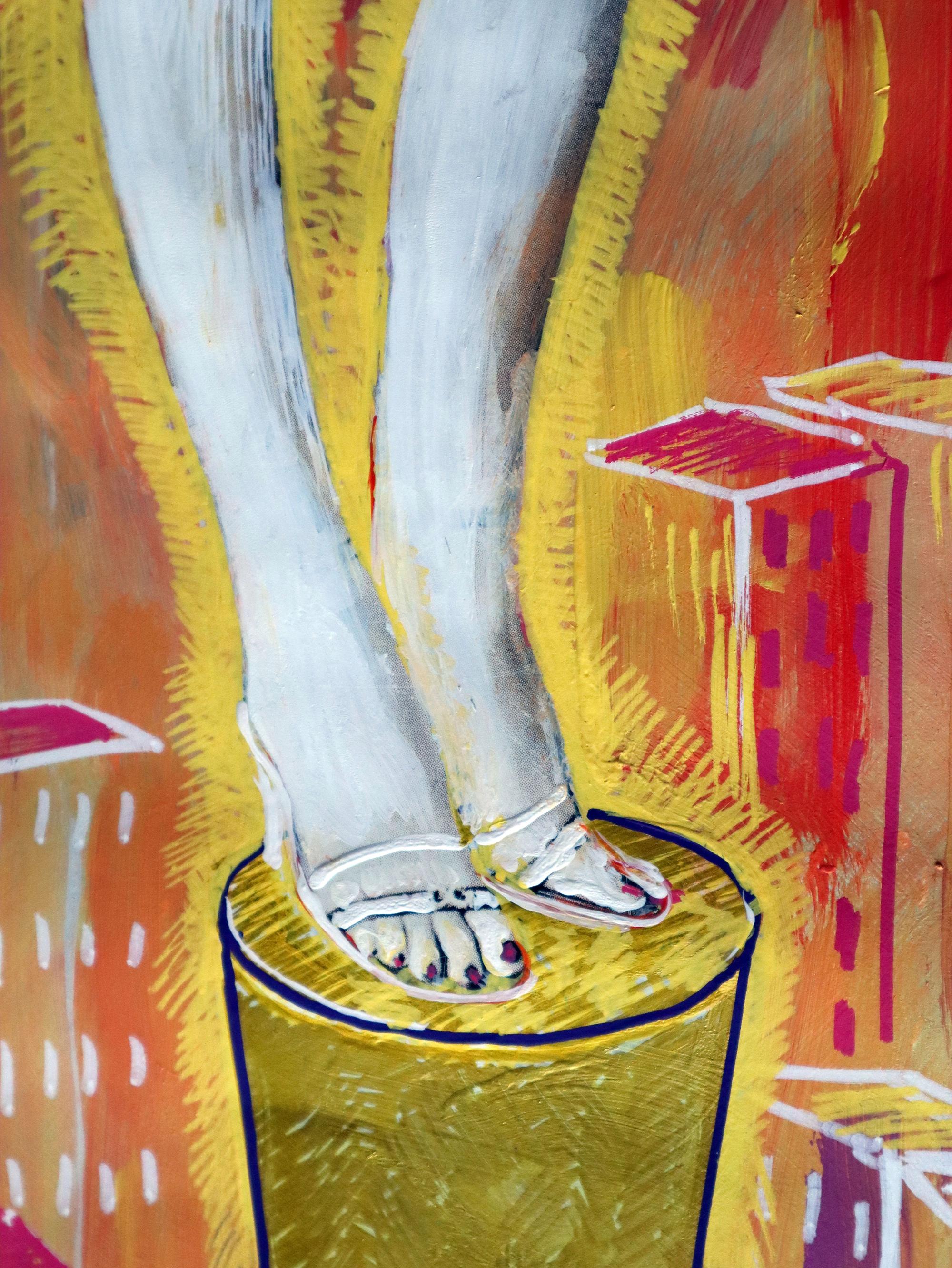 MERILIN MONROE OVER TOWNES - Painting Pop Art di RAKHMET REDZHEPOV (RAMZI)