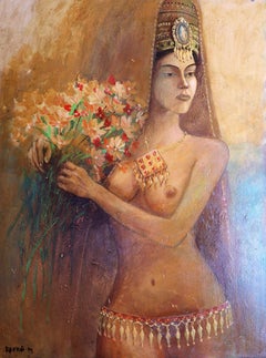 Midday Breath (Oriental Nudes Series) canvas, oil, acrylic 80x60