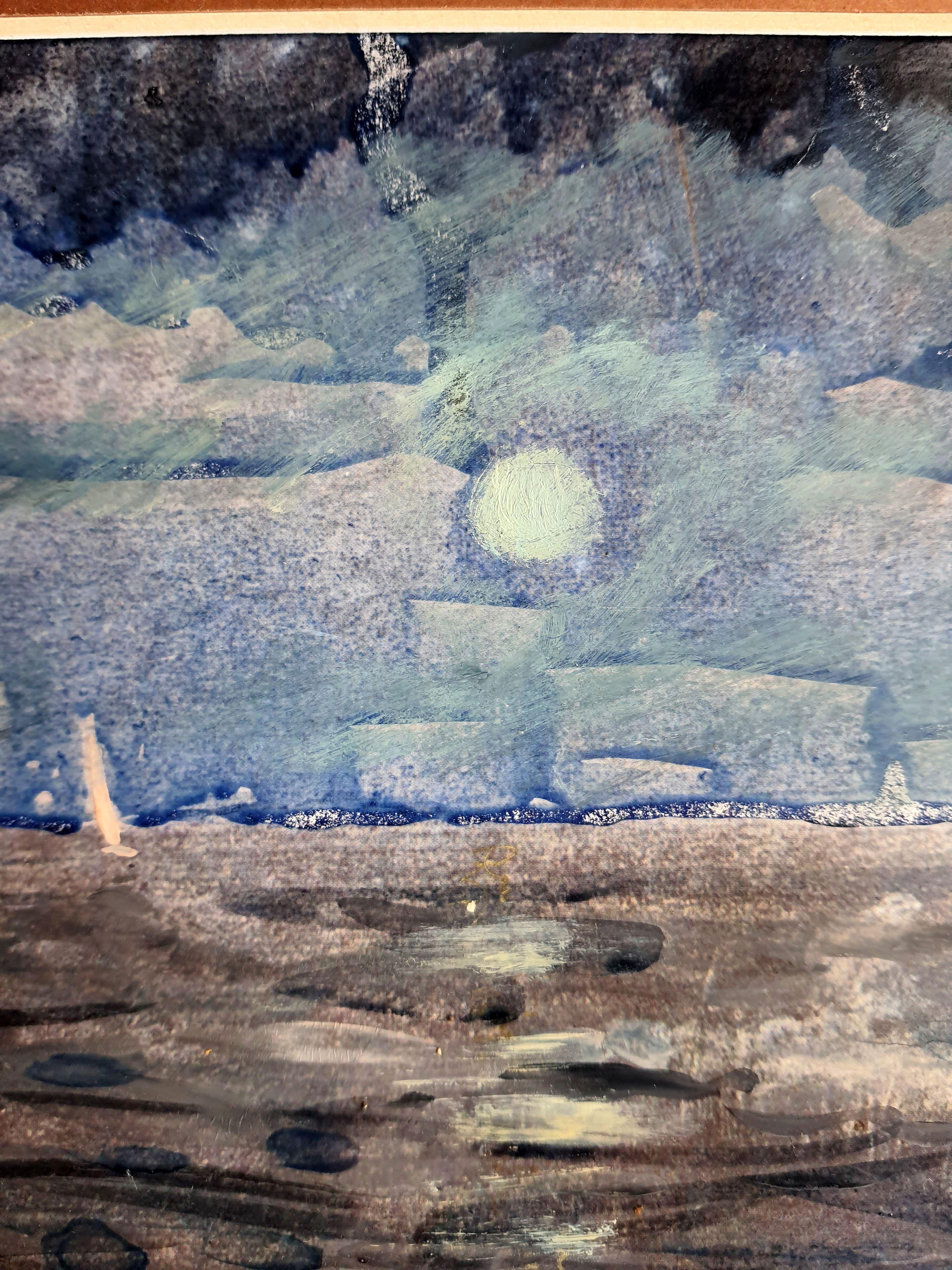 Mondscheinnacht (Expressionismus), Painting, von RAKHMET REDZHEPOV (RAMZI)