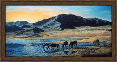 «Oasis matutino»: (Serie A Space) Lienzo, óleo, acrílico, 60 x 120 cm
