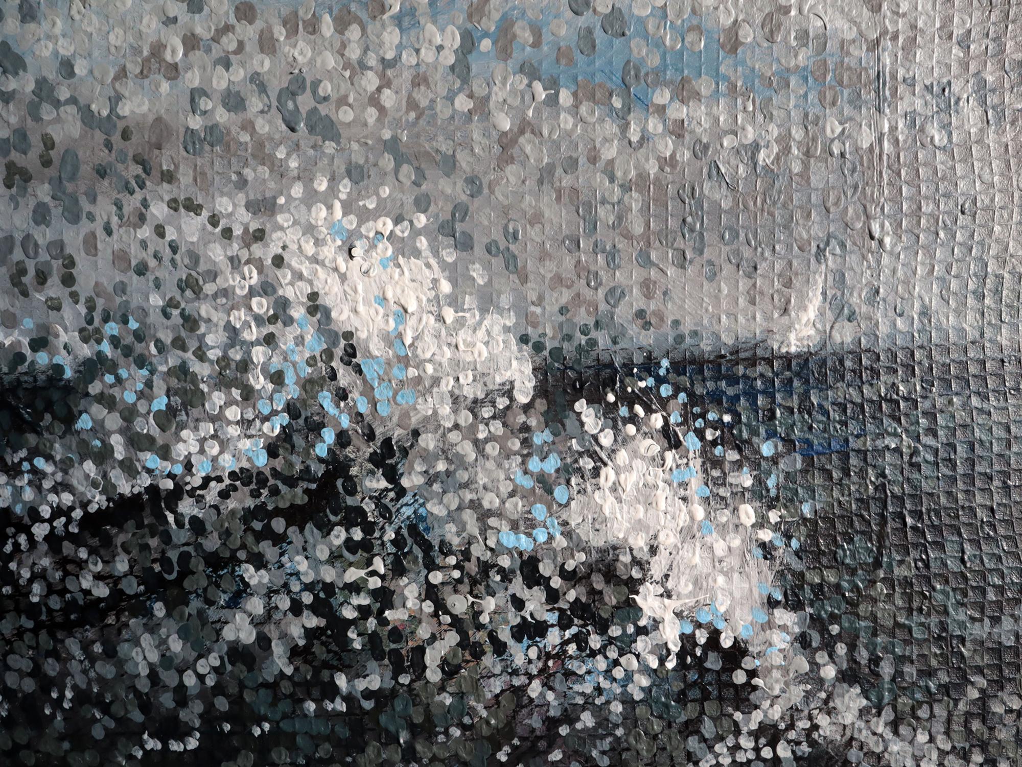 (handmade canvas)
When he starts painting, his heartbeat rises from the expectation of a meeting with the canvas and a great desire to paint, his whole body begins to tremble, the muscles on his back tense, up to cramps, and this feeling and