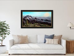 Mountain Echo: (SPACES Series) Canvas, Oil, Acrylic, 60x120 cm
