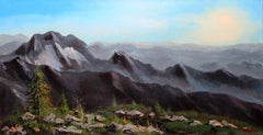 Mountain Echo: (SPACES-Serie) Leinwand, Öl, Acryl, 60 × 120 cm
