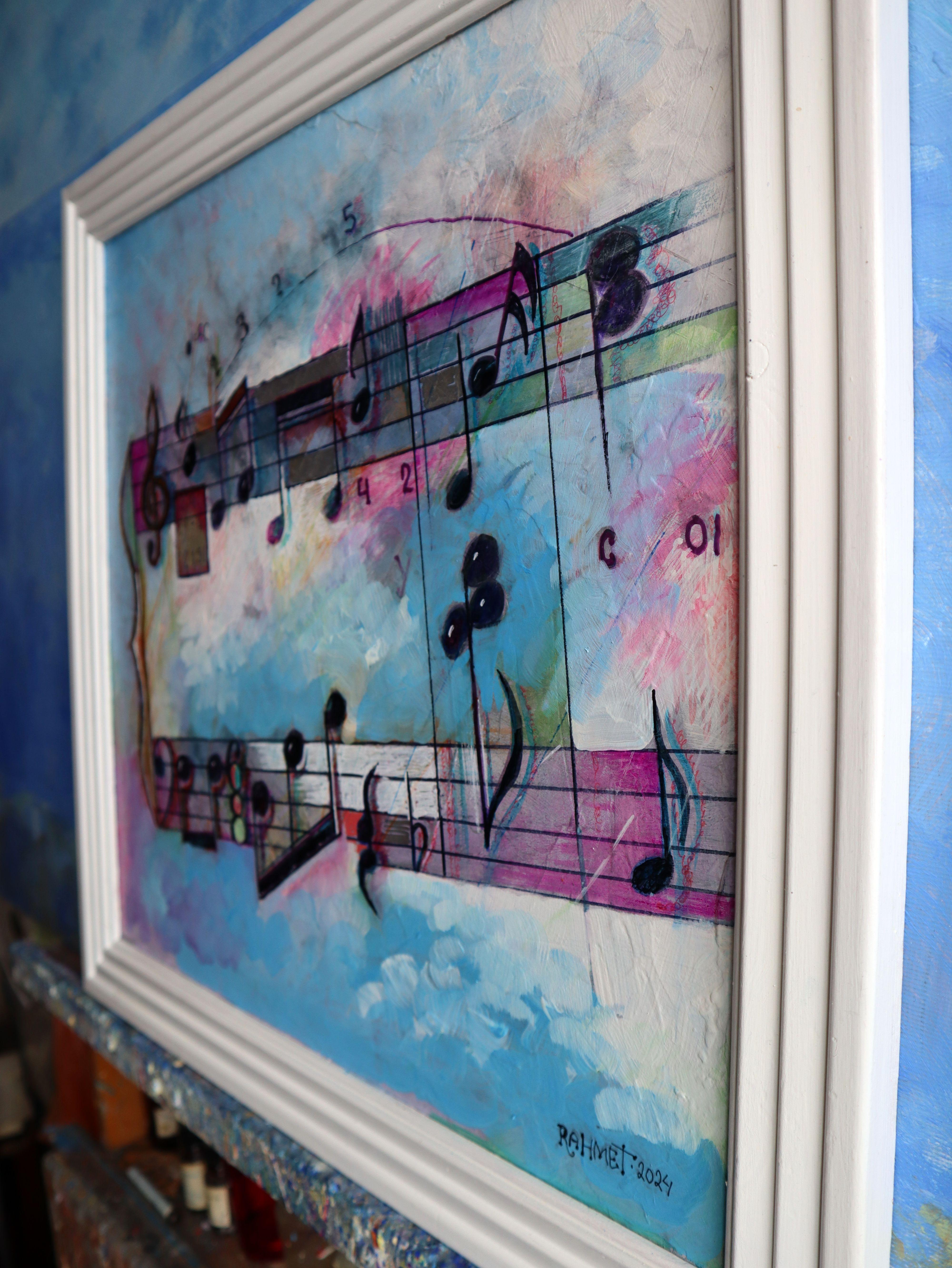 Music 2 - Gray Still-Life Painting by RAKHMET REDZHEPOV (RAMZI)
