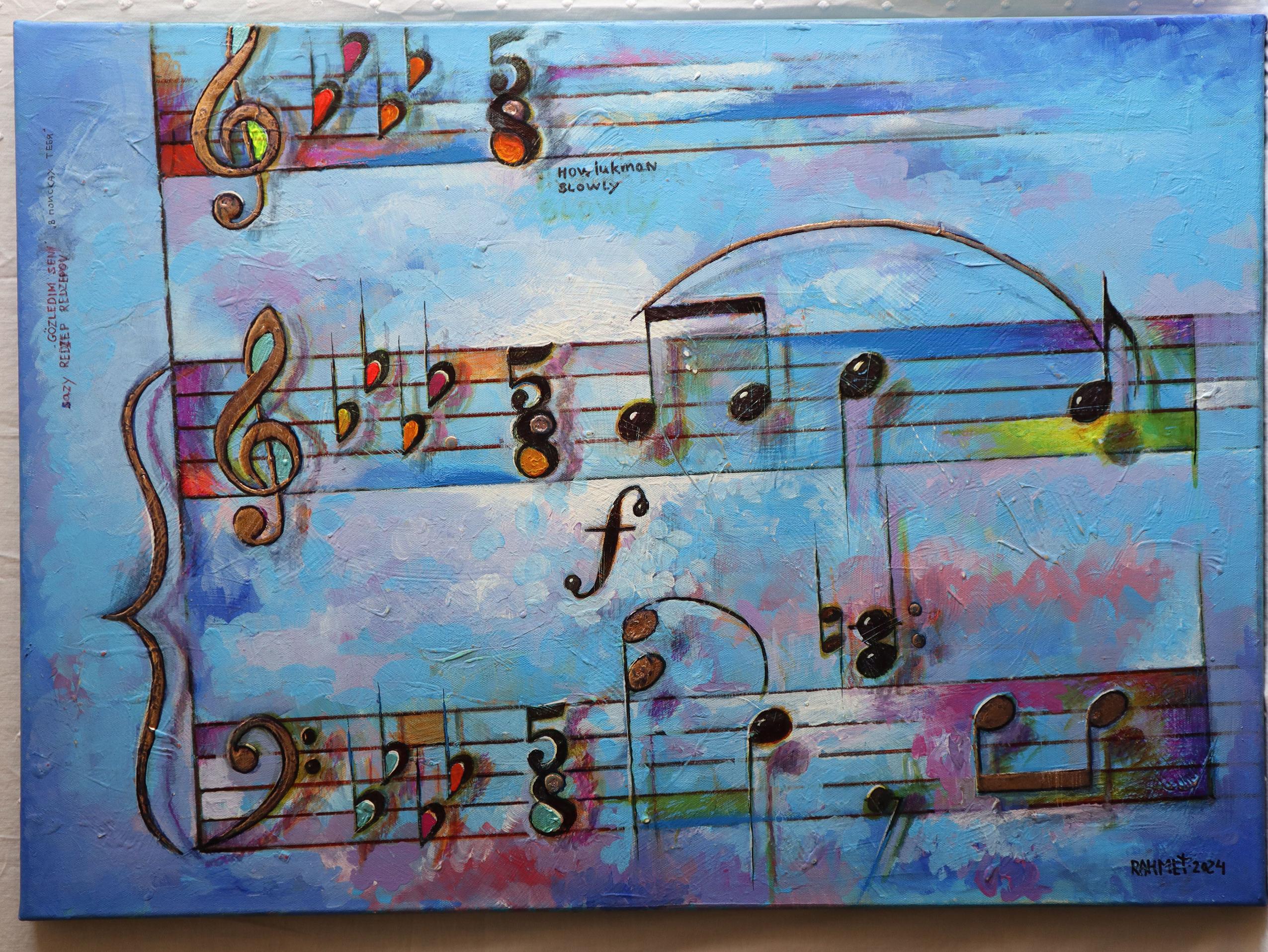 Musica 3 - Painting Impressionismo astratto di RAKHMET REDZHEPOV (RAMZI)