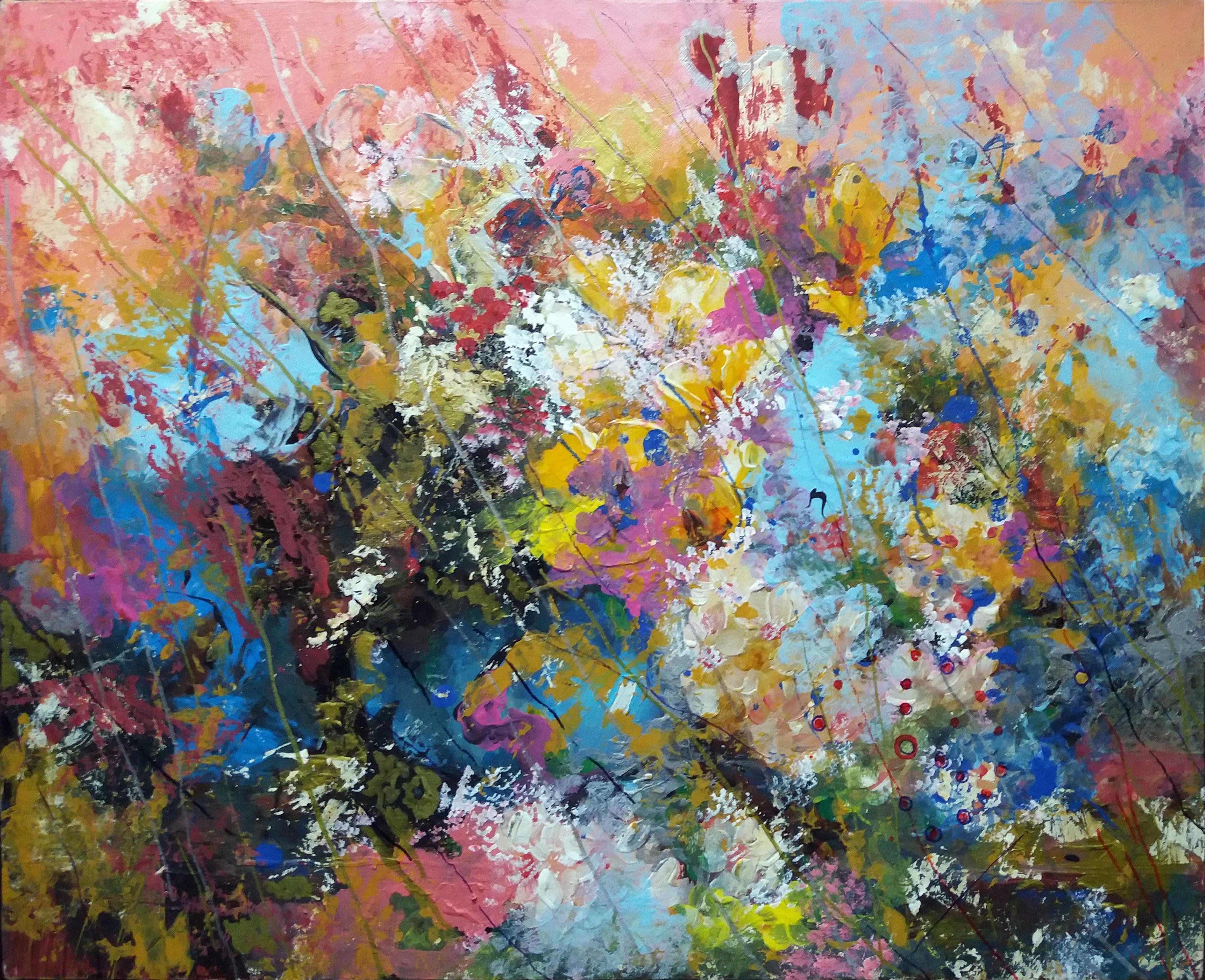 Meine Blumen – Painting von RAKHMET REDZHEPOV (RAMZI)