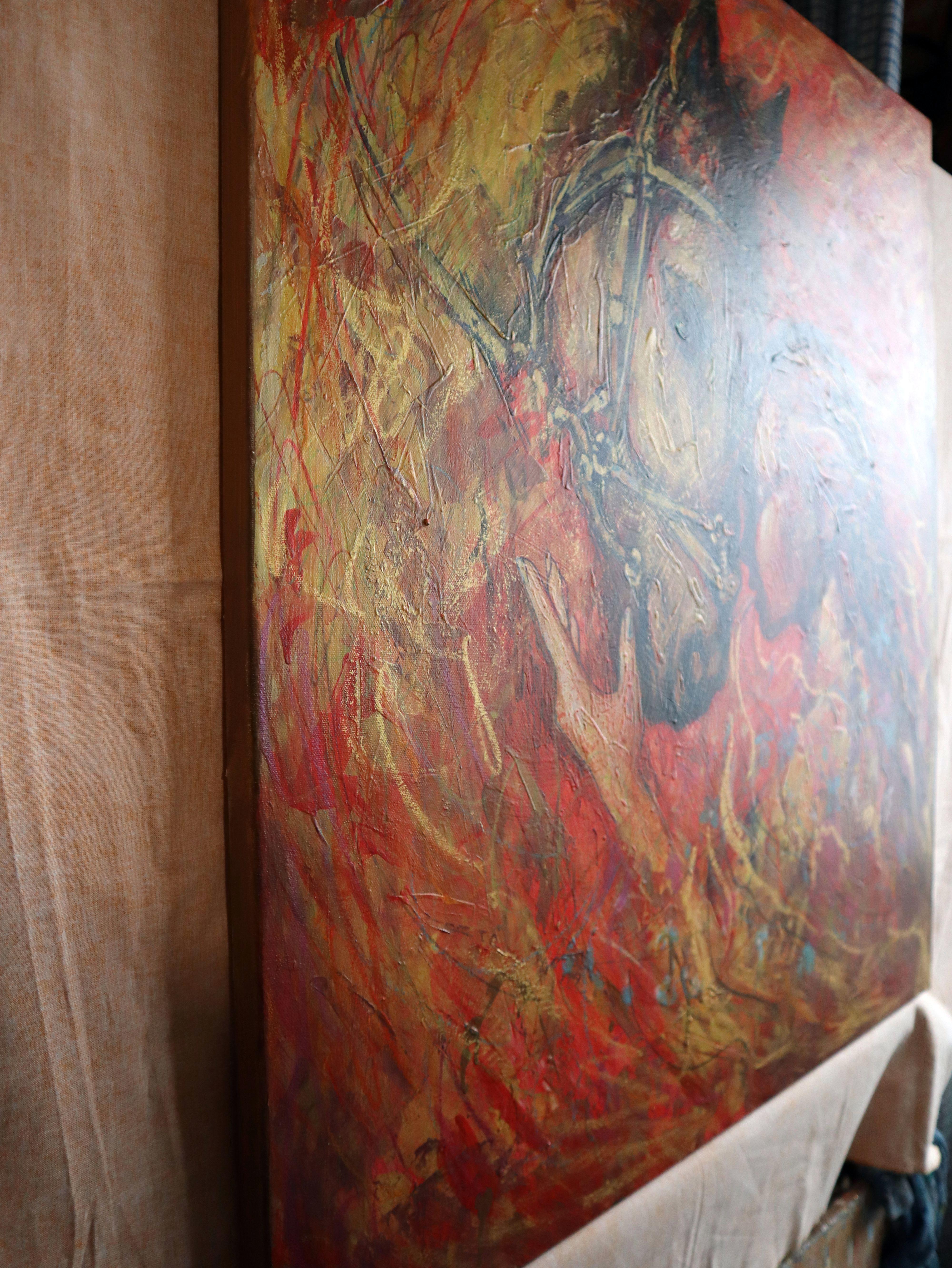 In this canvas, I blended vibrant acrylics and oils, with soft whispers of oil pastel and colored pencil. I sought to fuse impressionism's fleeting light with pop art's boldness, all while anchoring in realism's emotional depth. The tender interplay