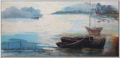 Old Boats: (SPACES Series) Canvas, Oil, Acrylic, 60x120 cm