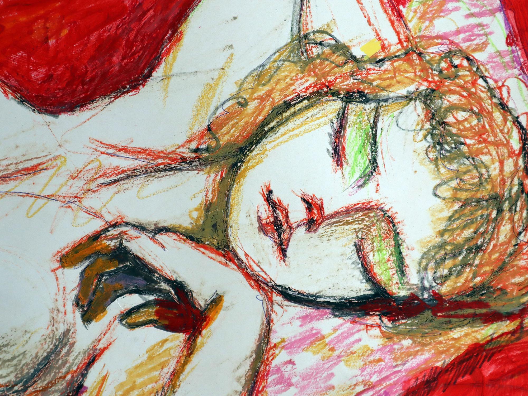 Auf Rot (Expressionismus), Painting, von RAKHMET REDZHEPOV (RAMZI)