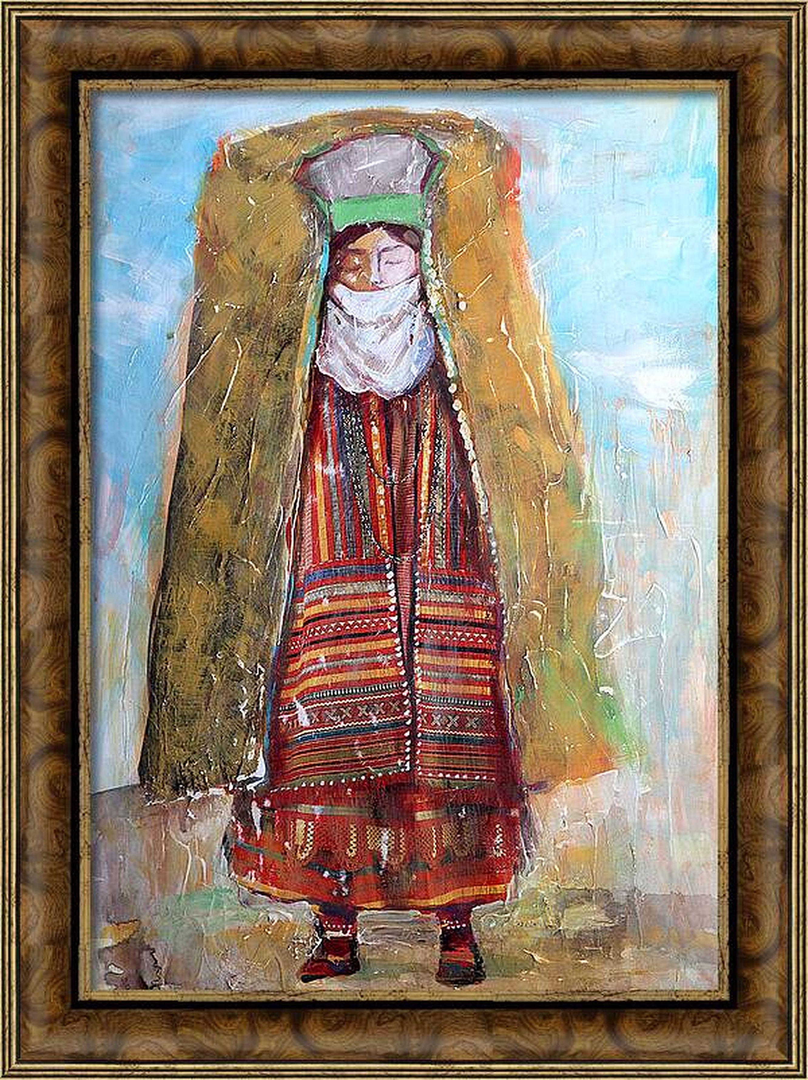 Oriental Motives 13: Expressionist Acrylic & Watercolor, 47x33.5cm