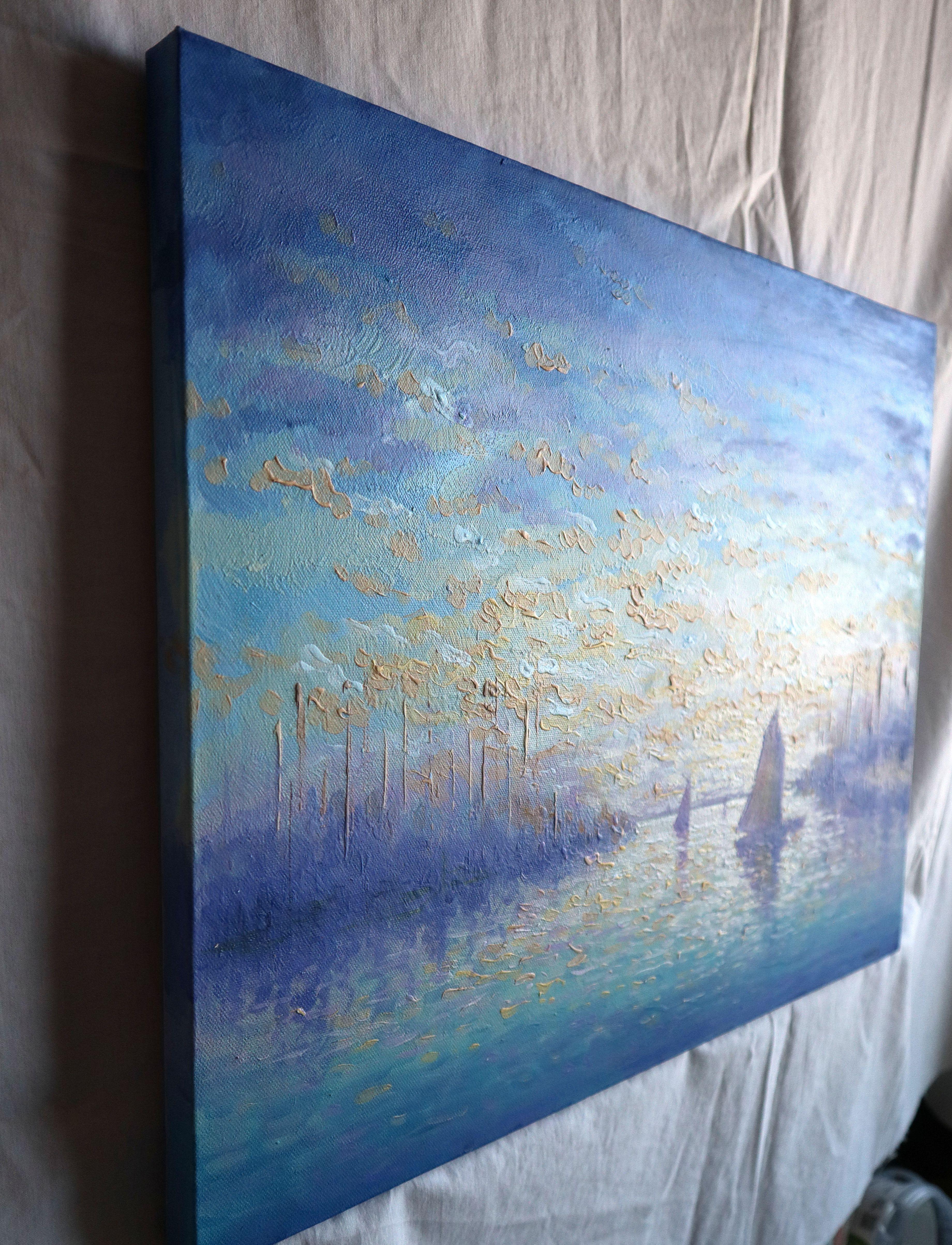 Pearl Seascape - Expressionist Painting by RAKHMET REDZHEPOV (RAMZI)