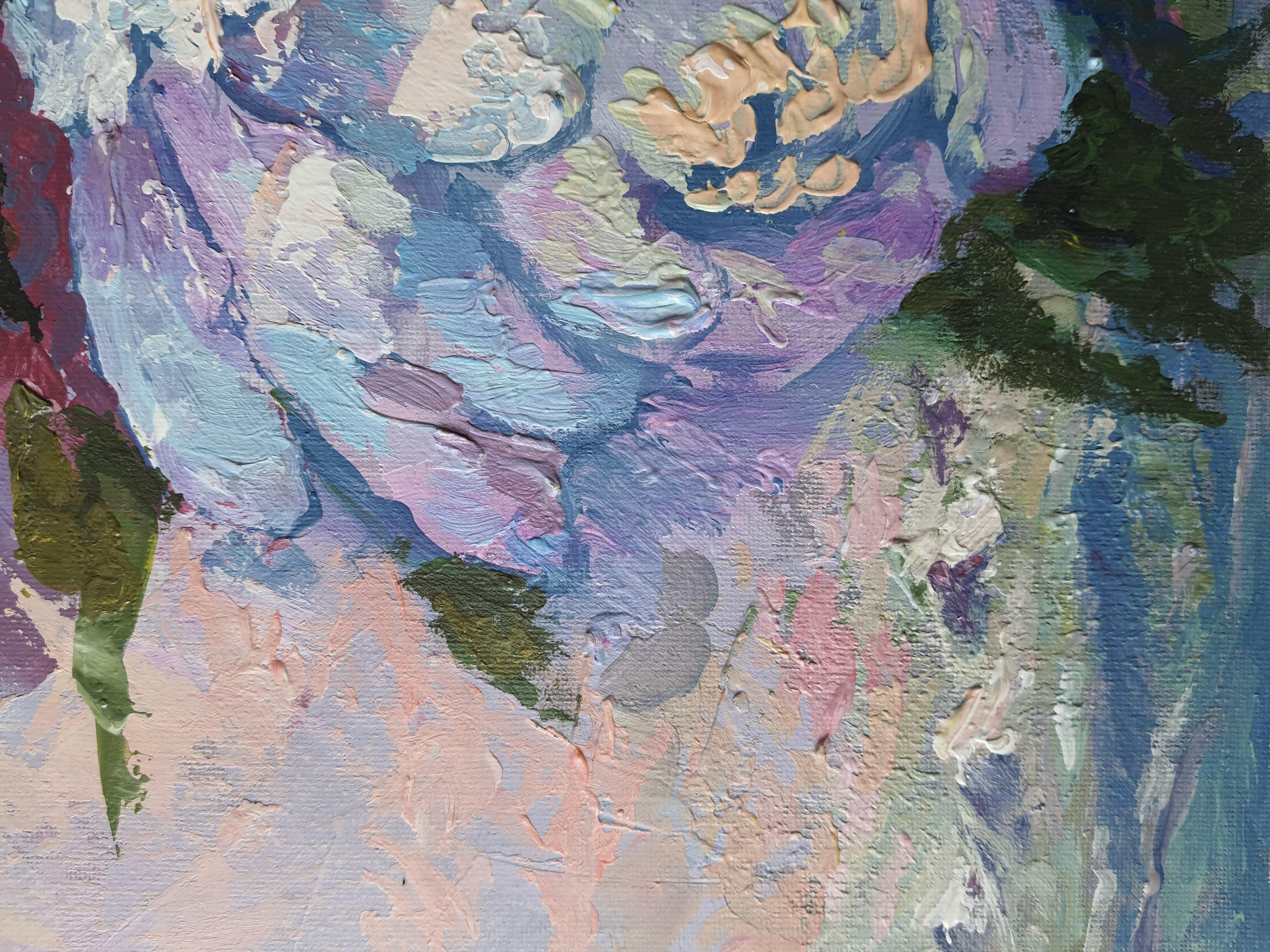 In dieser leidenschaftlichen Verschmelzung von Acryl und Öl präsentiere ich mit Stolz einen lebendigen Tanz von Textur und Farbe. Meine Pinselstriche fangen die raue Schönheit der Natur durch eine expressionistische und impressionistische Linse ein