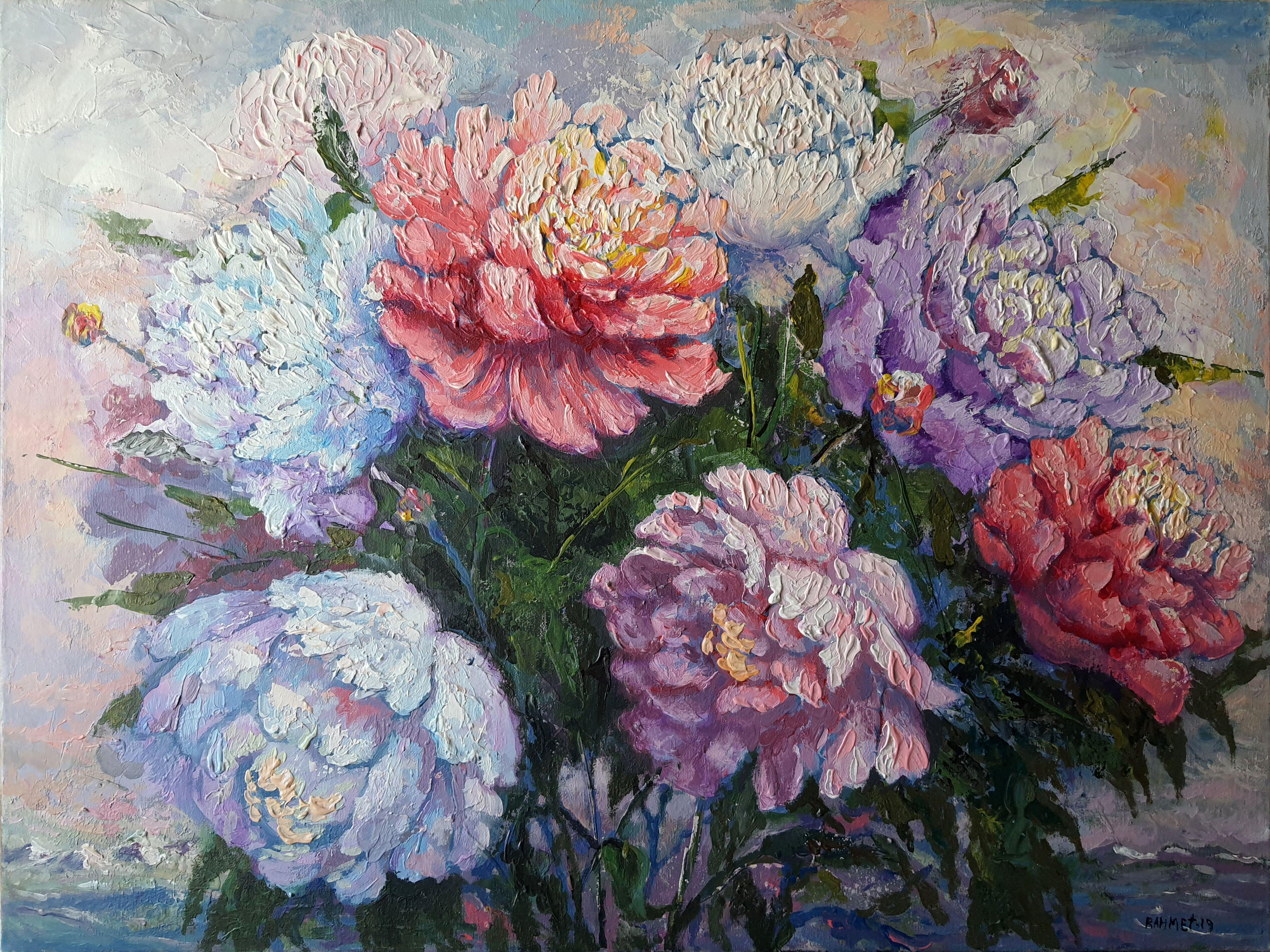 Peonie e montagne
