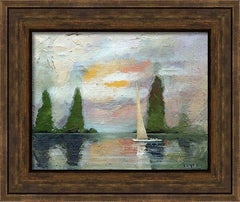 Pond : Landscape Painting in Acrylic and Oil, Impressionist Style