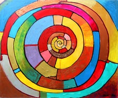 Pre-Fractal: Abstract Painting in Oil and Acrylic, 100x120 cm