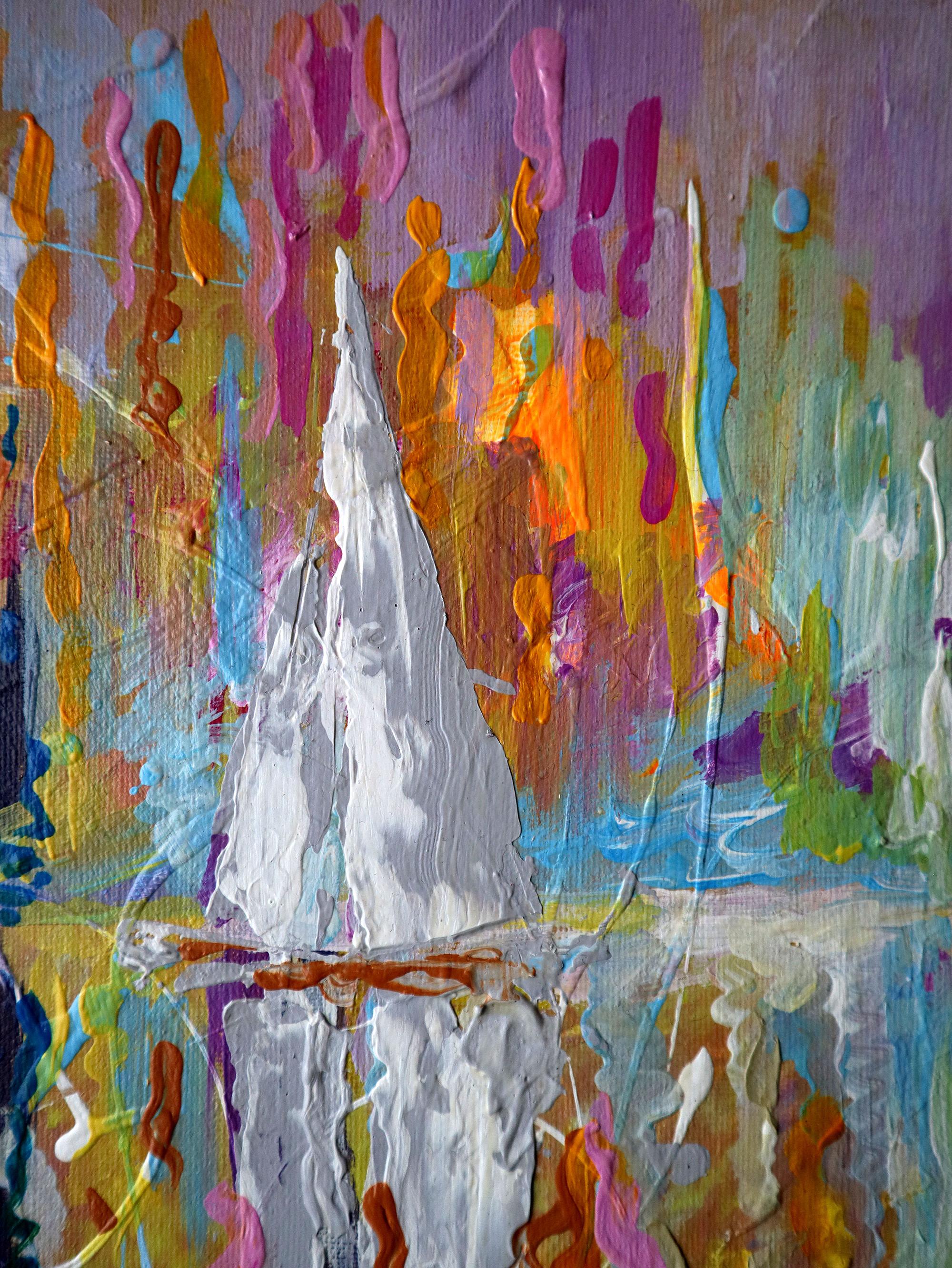 Voile pourpre - Expressionniste Painting par RAKHMET REDZHEPOV (RAMZI)