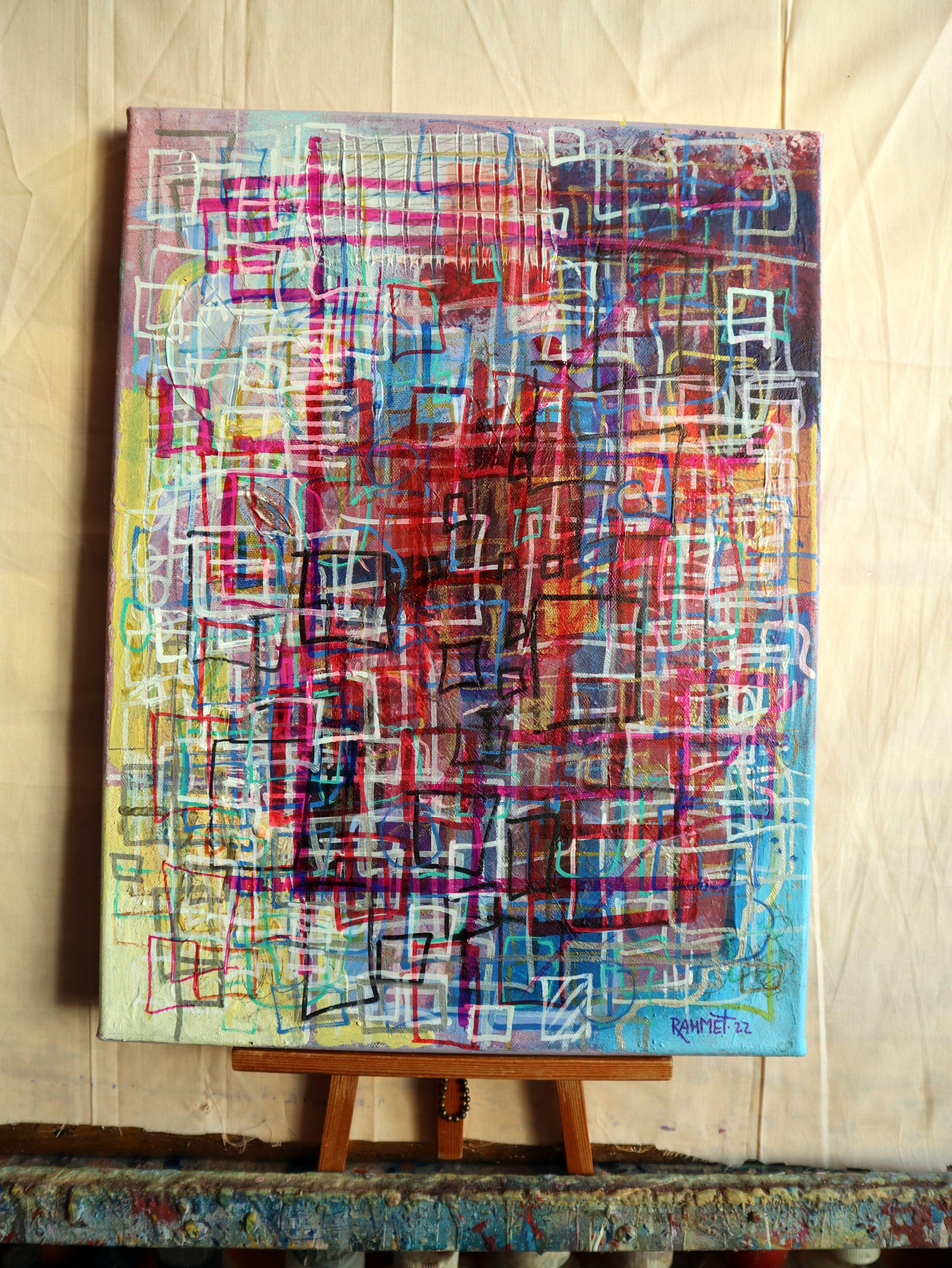 Cuadrilátero Singularidad. pintura original - Painting Impresionista abstracto de RAKHMET REDZHEPOV (RAMZI)