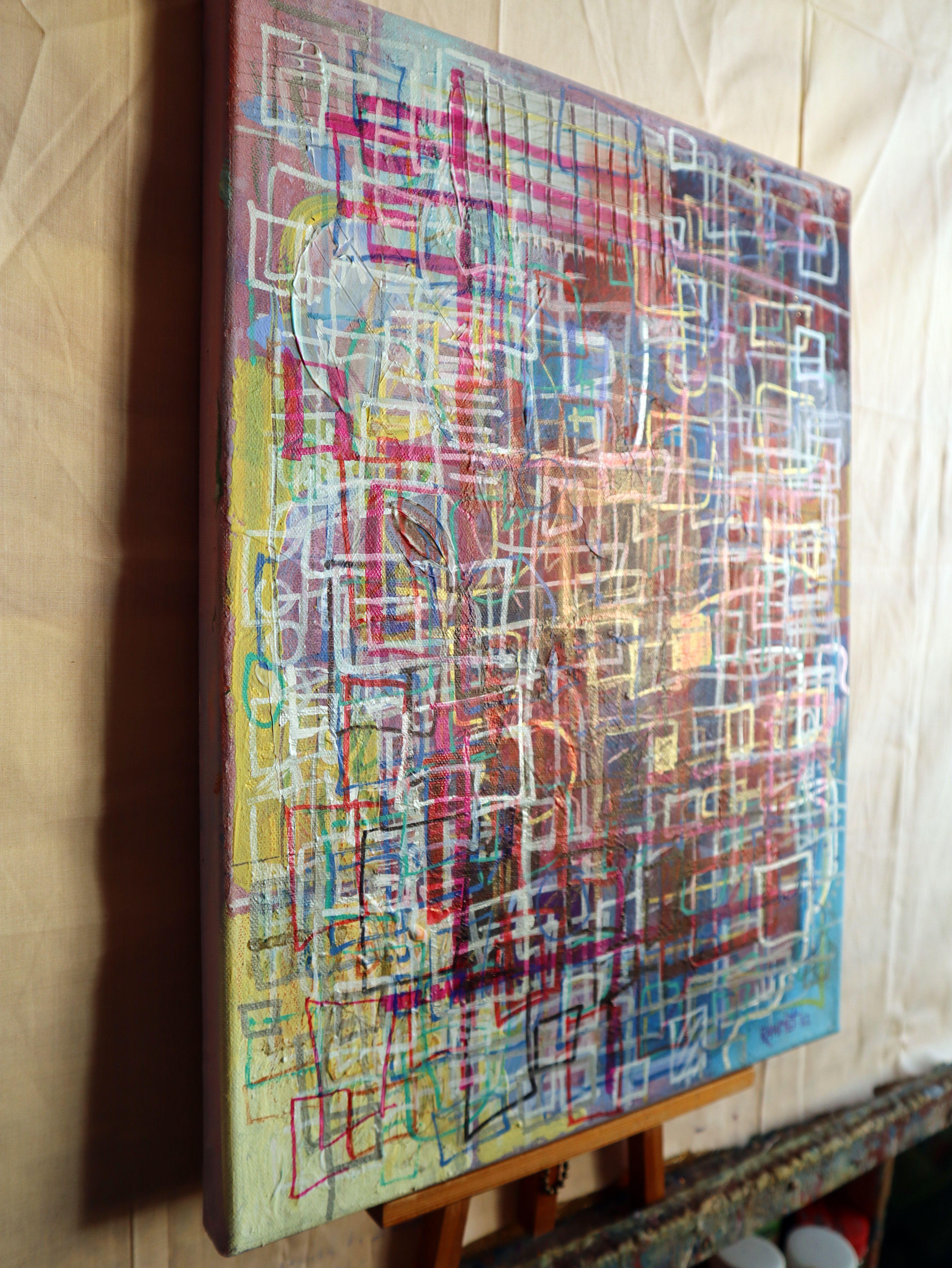Cuadrilátero Singularidad. pintura original - Abstract Painting Gris de RAKHMET REDZHEPOV (RAMZI)