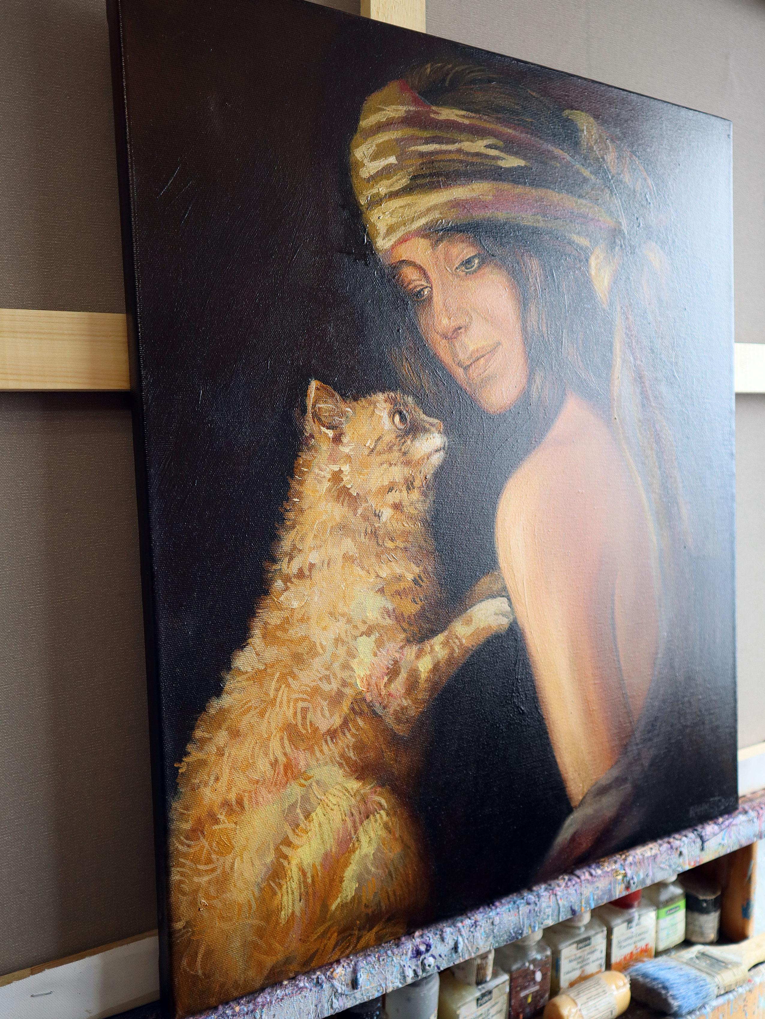 RAMZES e OLGA . dipinto originale - Portrait Painting Nero di RAKHMET REDZHEPOV (RAMZI)
