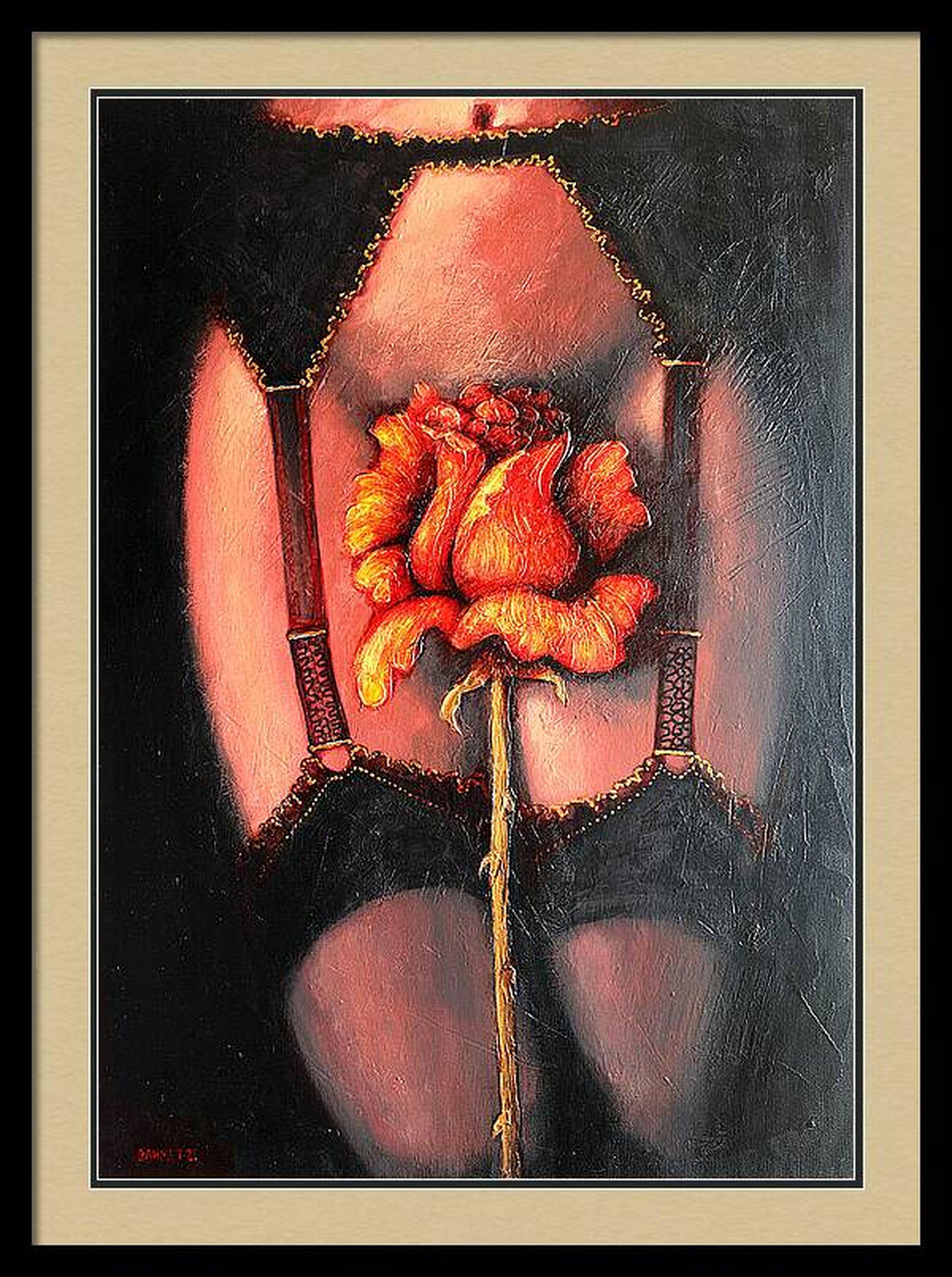 Red Rose - Painting by RAKHMET REDZHEPOV (RAMZI)