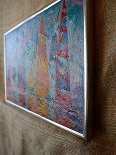 Regatta: Seascape , Impressionistic , 21x29.5 cm, in a frame