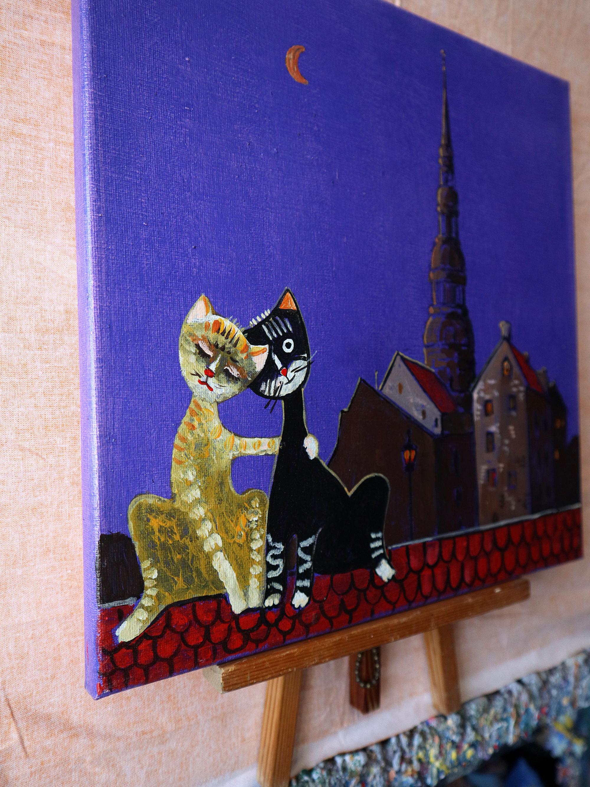 Rigaer Katzen (Expressionismus), Painting, von RAKHMET REDZHEPOV (RAMZI)
