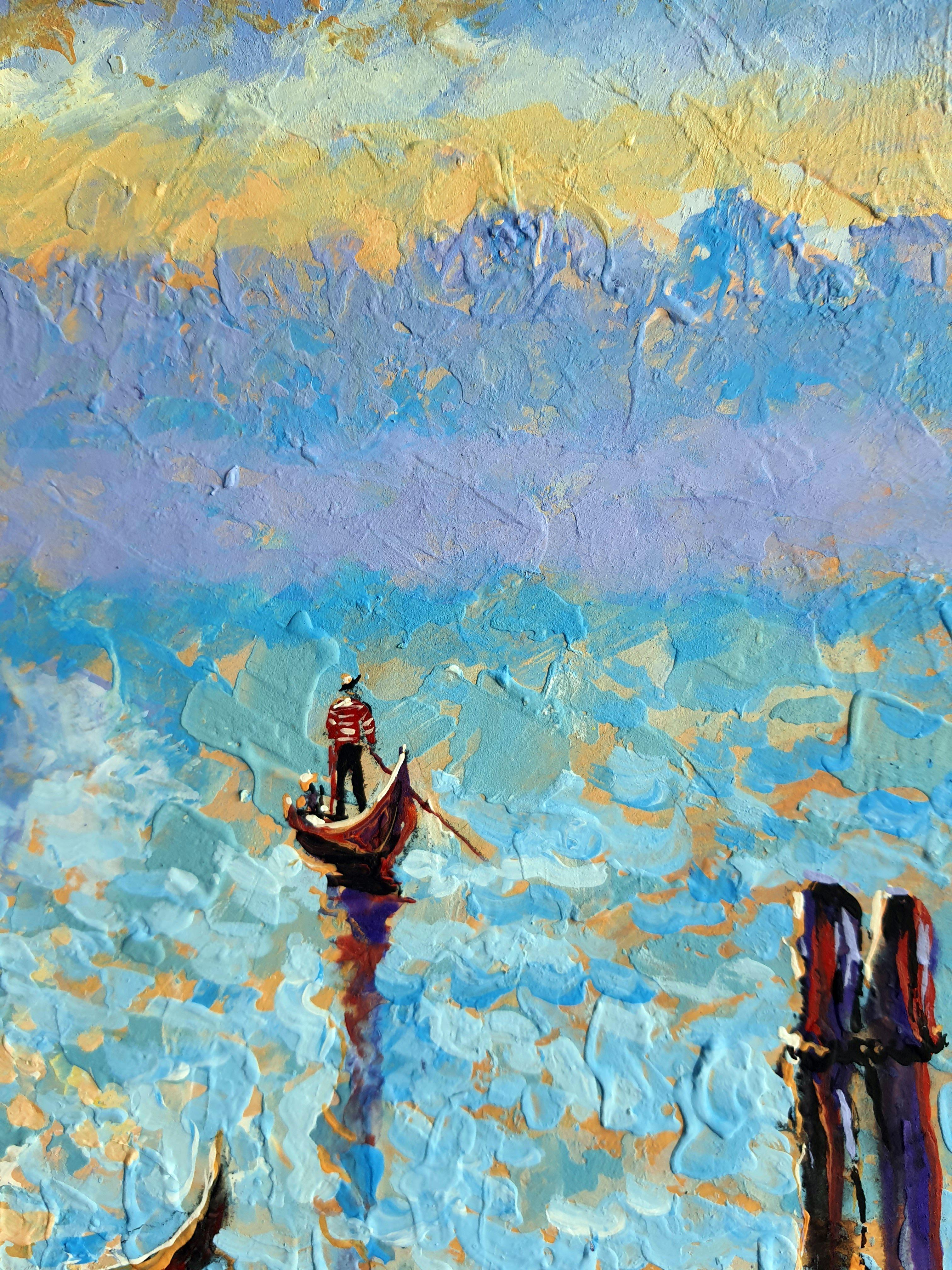 Suona Venezia. - Landscape Painting Blu di RAKHMET REDZHEPOV (RAMZI)