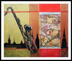 Romance of Lovers: Abstract Painting in Oil and Acrylic, 100x120 cm