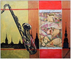 Romance of Lovers: Abstract Painting in Oil and Acrylic, 100x120 cm