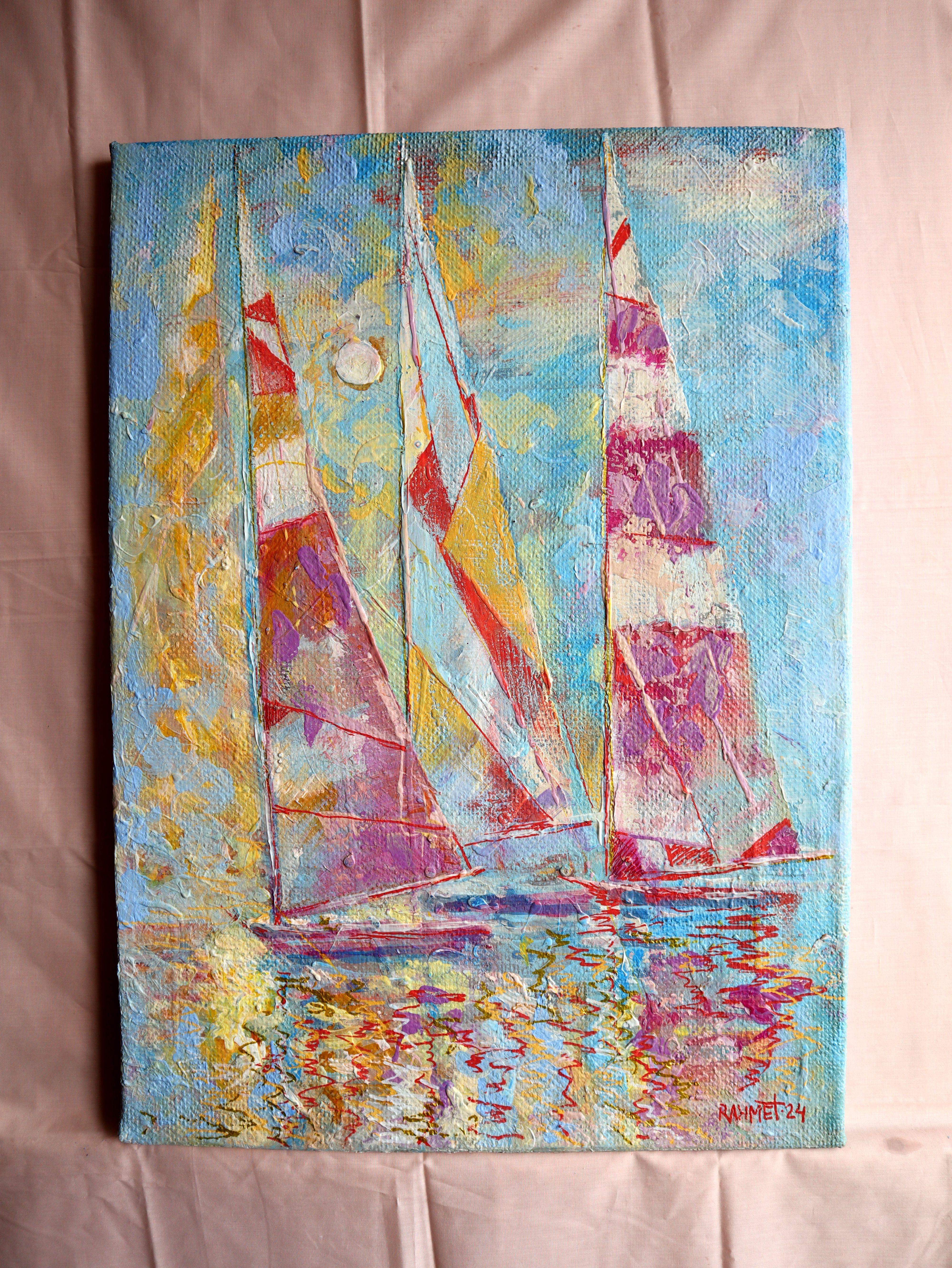 Sail at Sea  - Painting by RAKHMET REDZHEPOV (RAMZI)