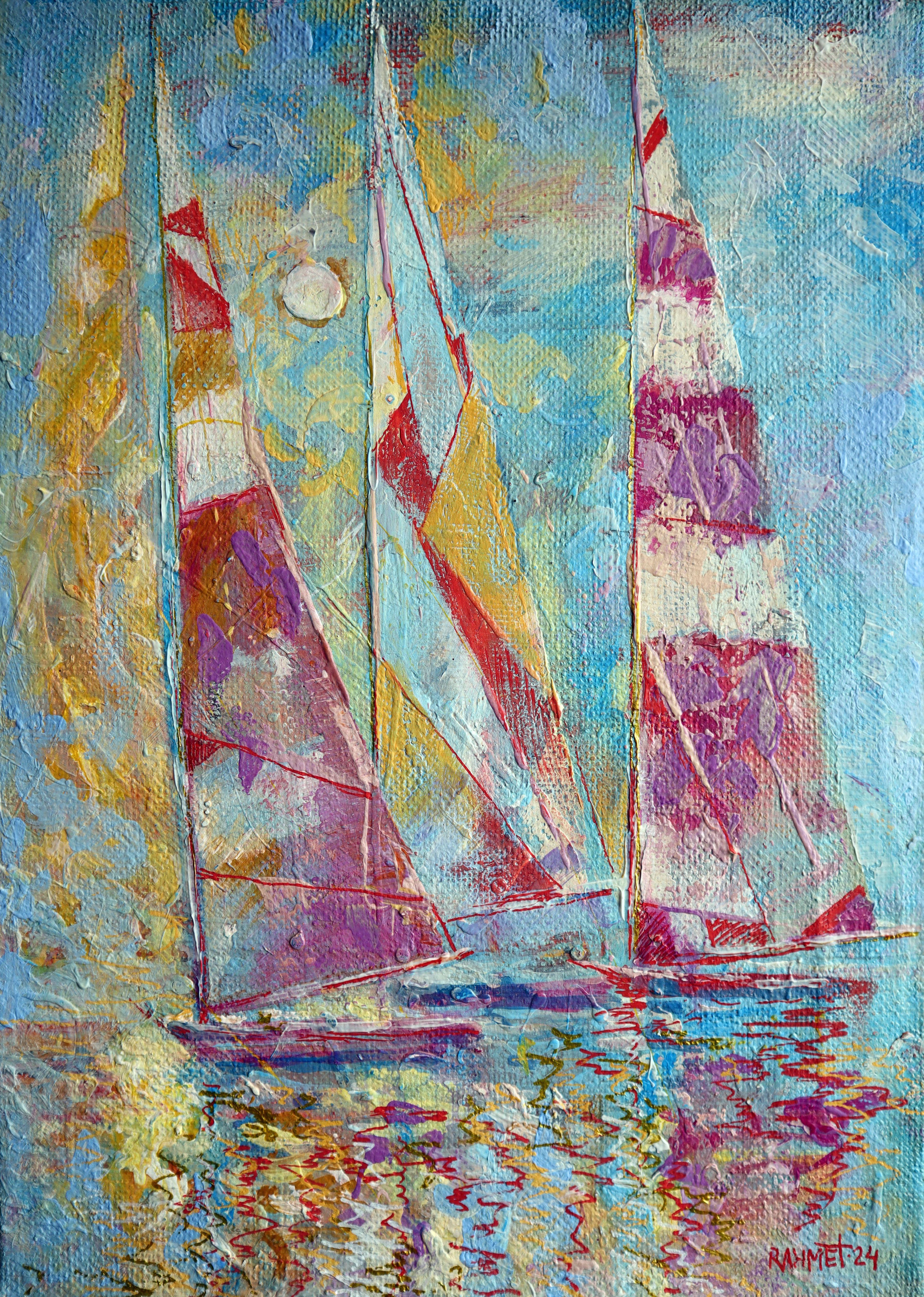 RAKHMET REDZHEPOV (RAMZI) Interior Painting - Sail at Sea 