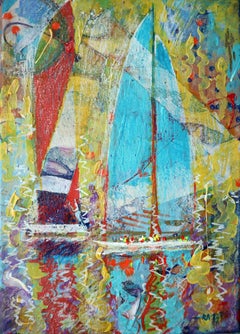 Sails 5. Abstract original painting