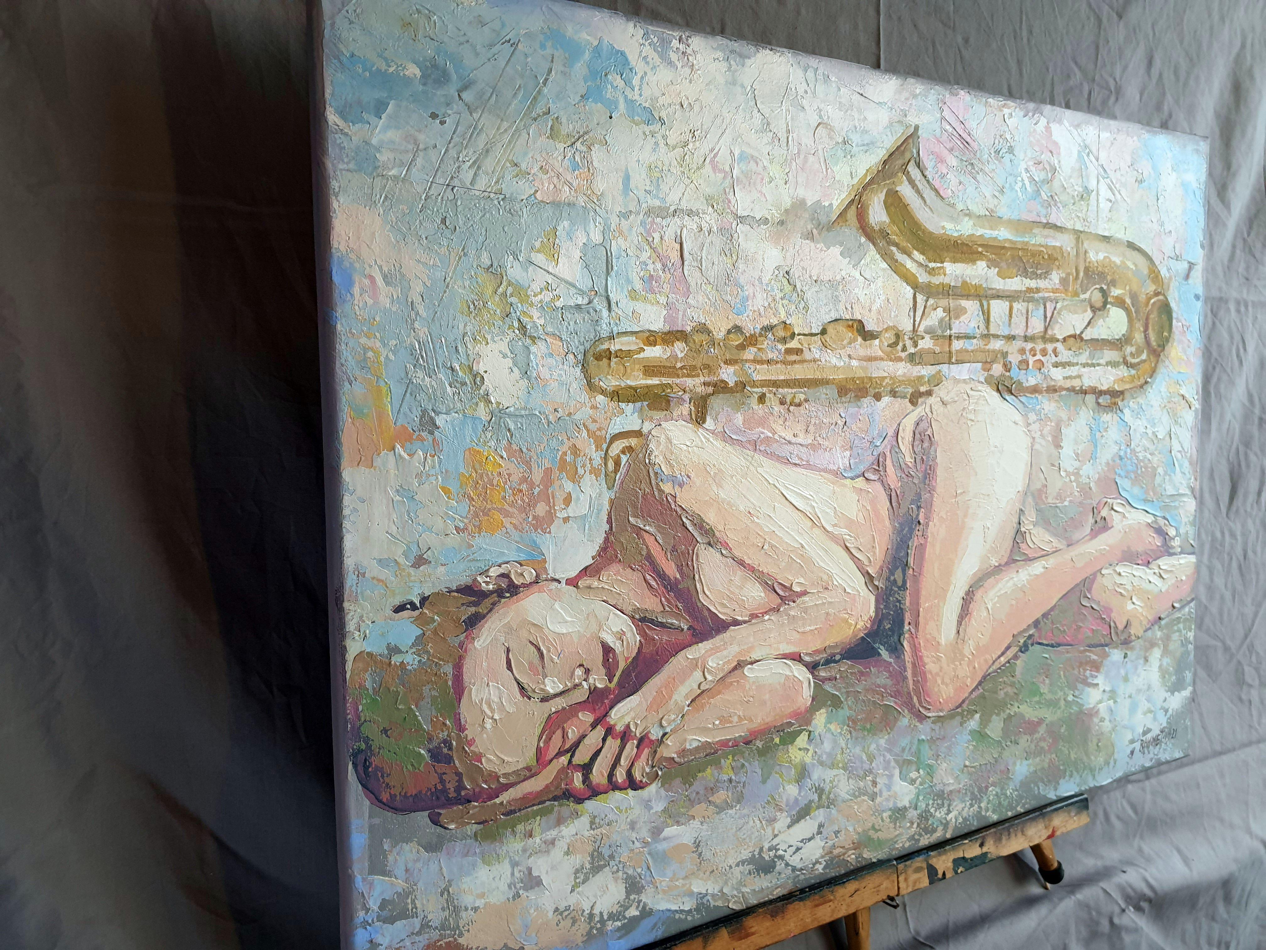 Saxophon – Painting von RAKHMET REDZHEPOV (RAMZI)