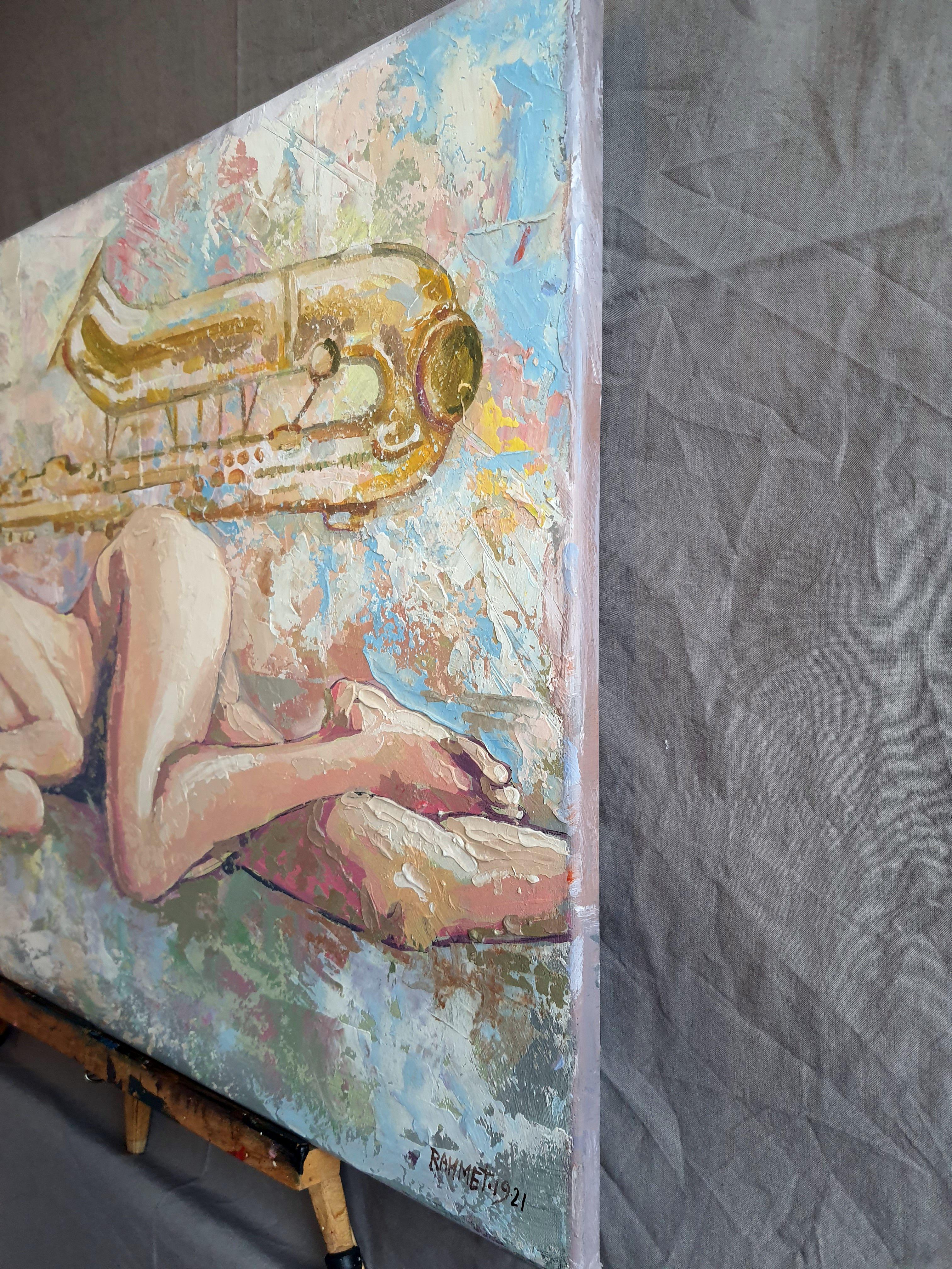 Saxophon (Expressionismus), Painting, von RAKHMET REDZHEPOV (RAMZI)