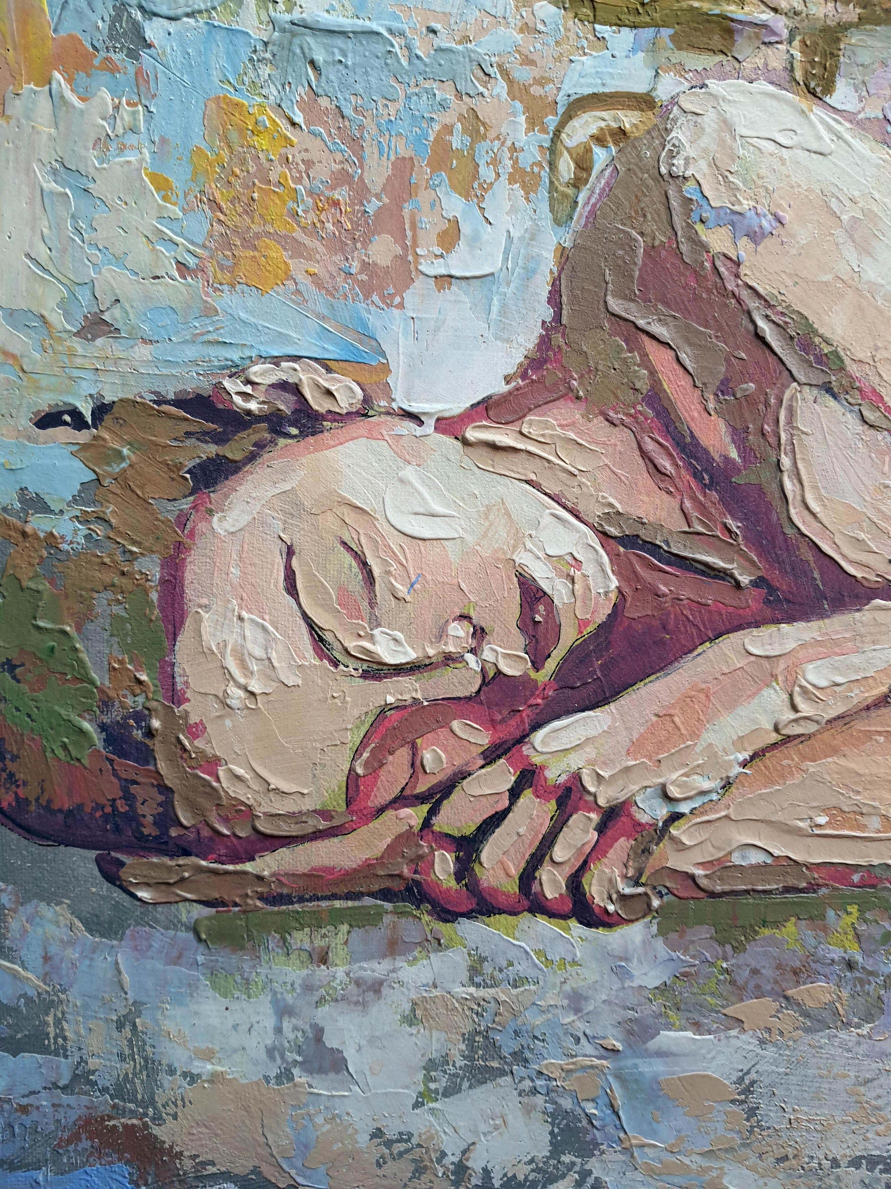 Saxophon (Braun), Nude Painting, von RAKHMET REDZHEPOV (RAMZI)