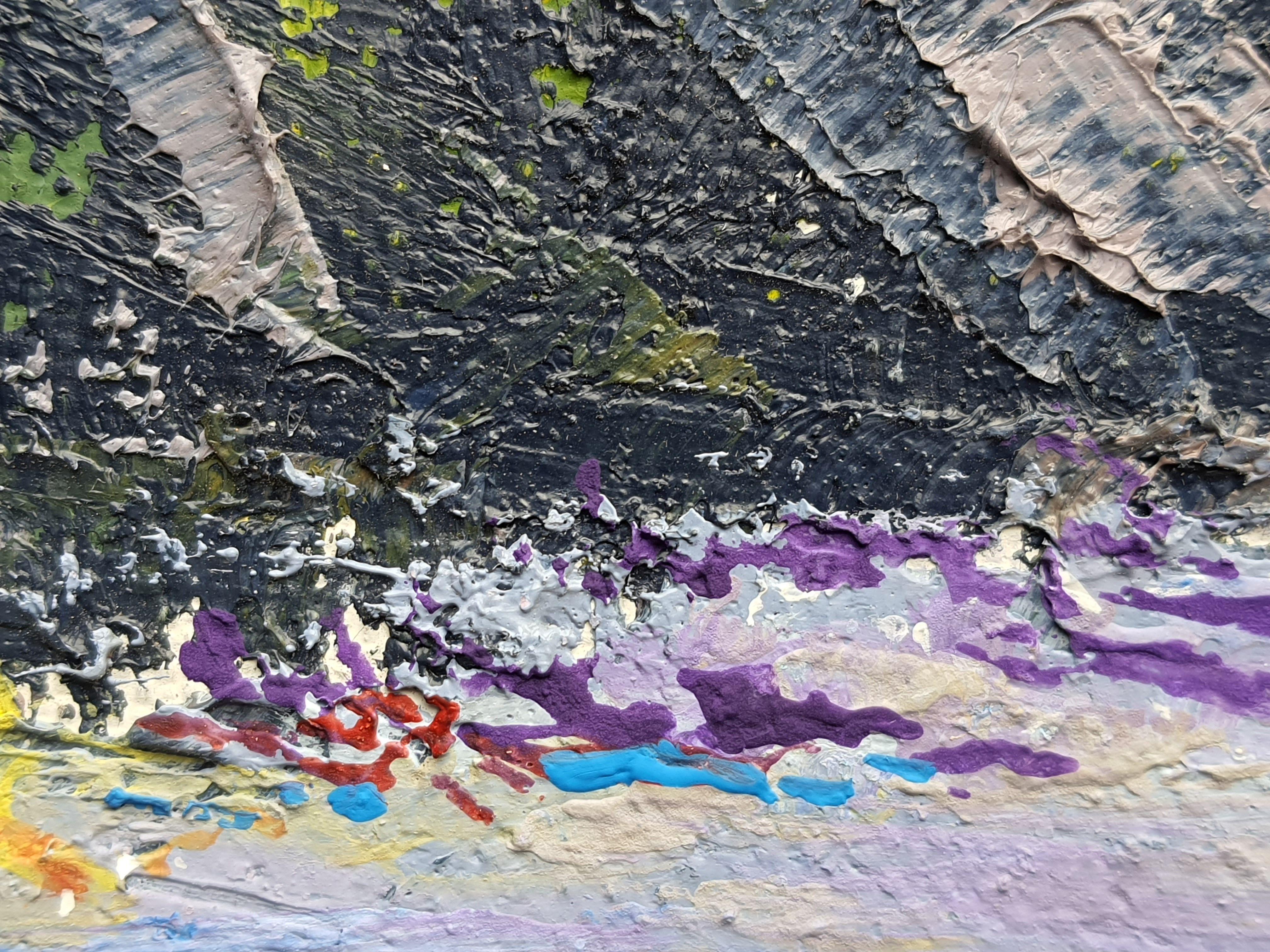 Sea and Mountains 2 - Expressionist Painting by RAKHMET REDZHEPOV (RAMZI)