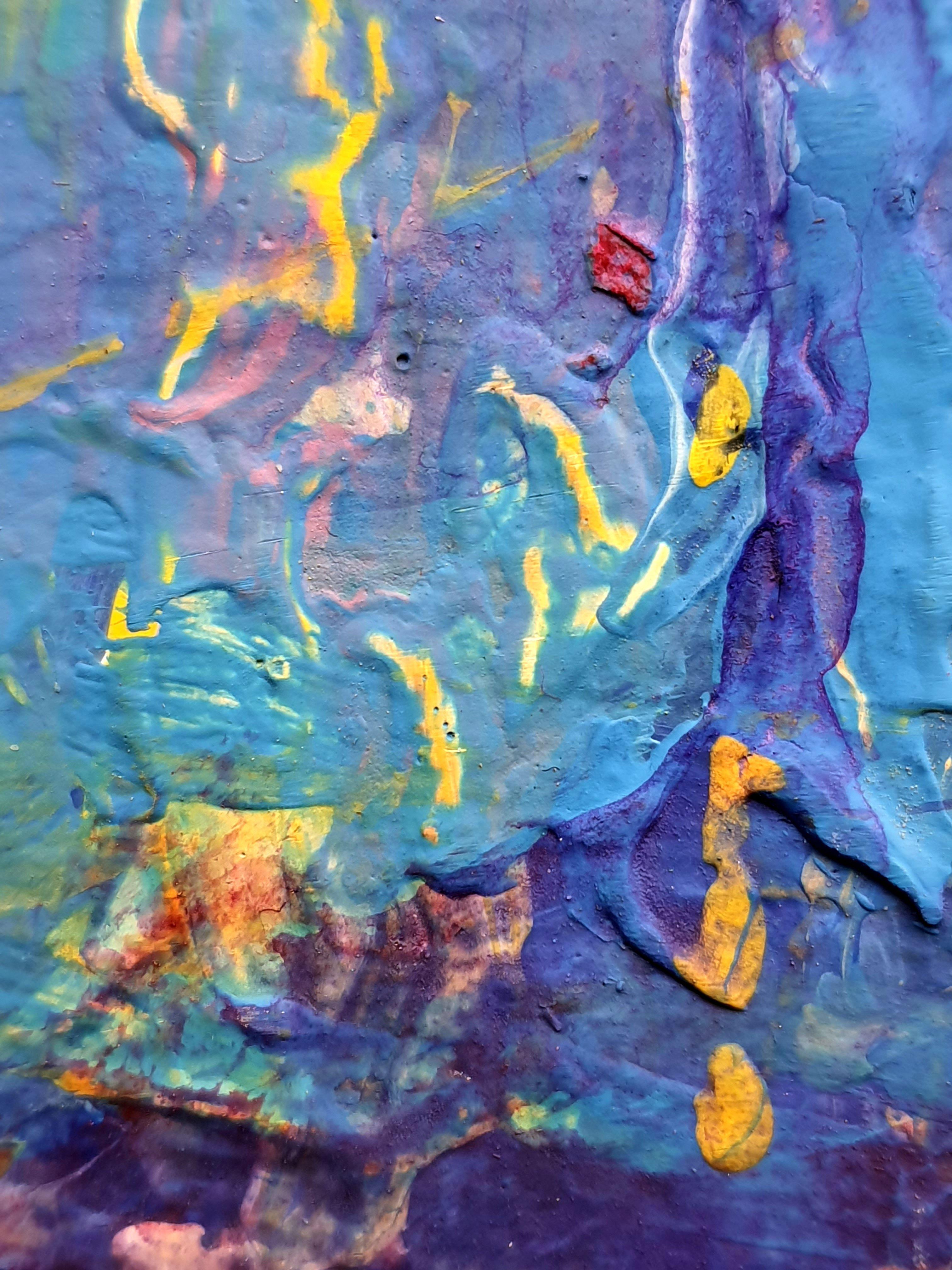 In this painting, I've merged the vigor of expressionism with the serenity of impressionism, using acrylic and oil to craft a textured symphony of the natural world. The colors dance between the serene blues of the sea and the fiery hues of the