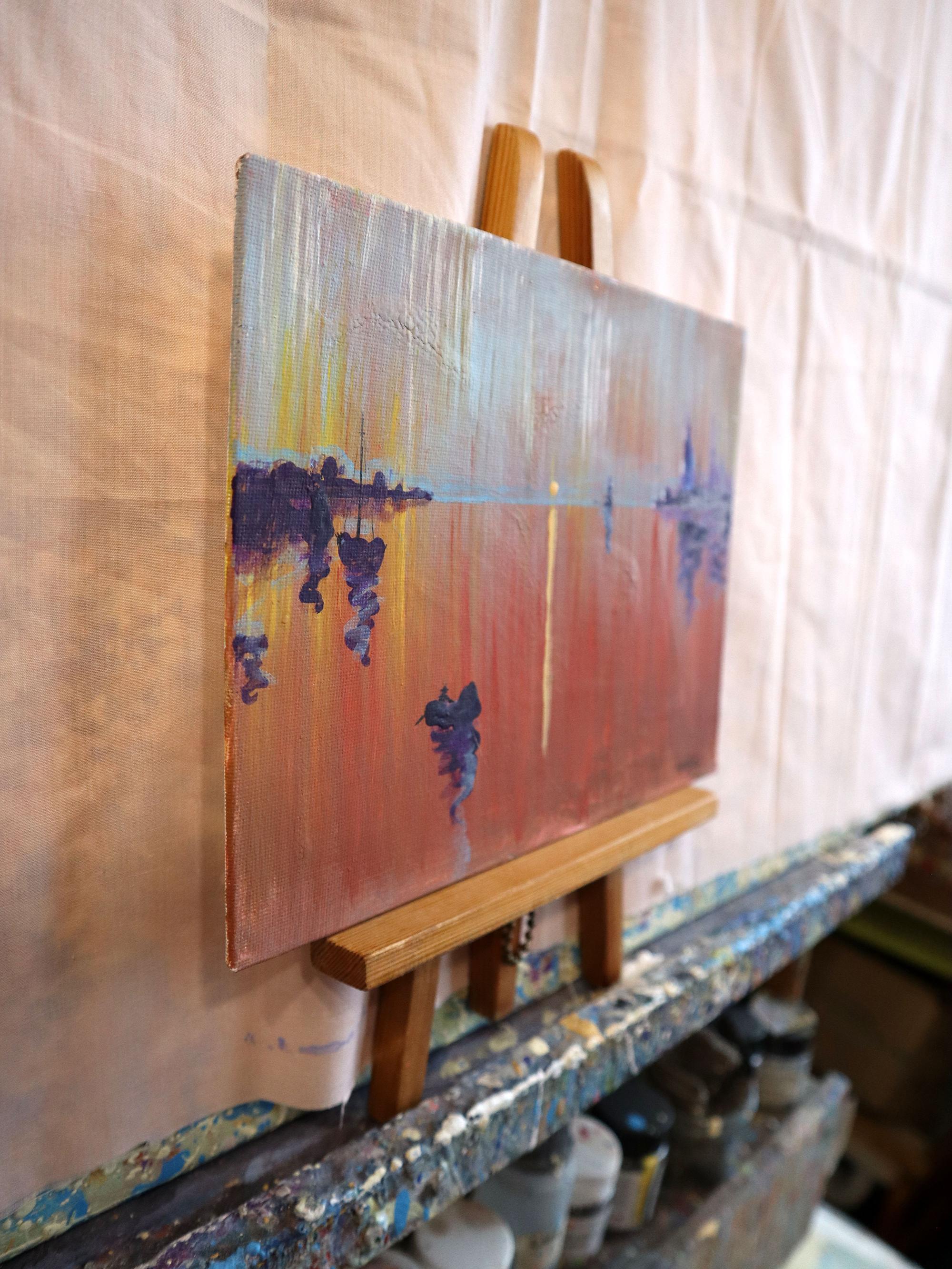 Meer, Abend 2 (Expressionismus), Painting, von RAKHMET REDZHEPOV (RAMZI)