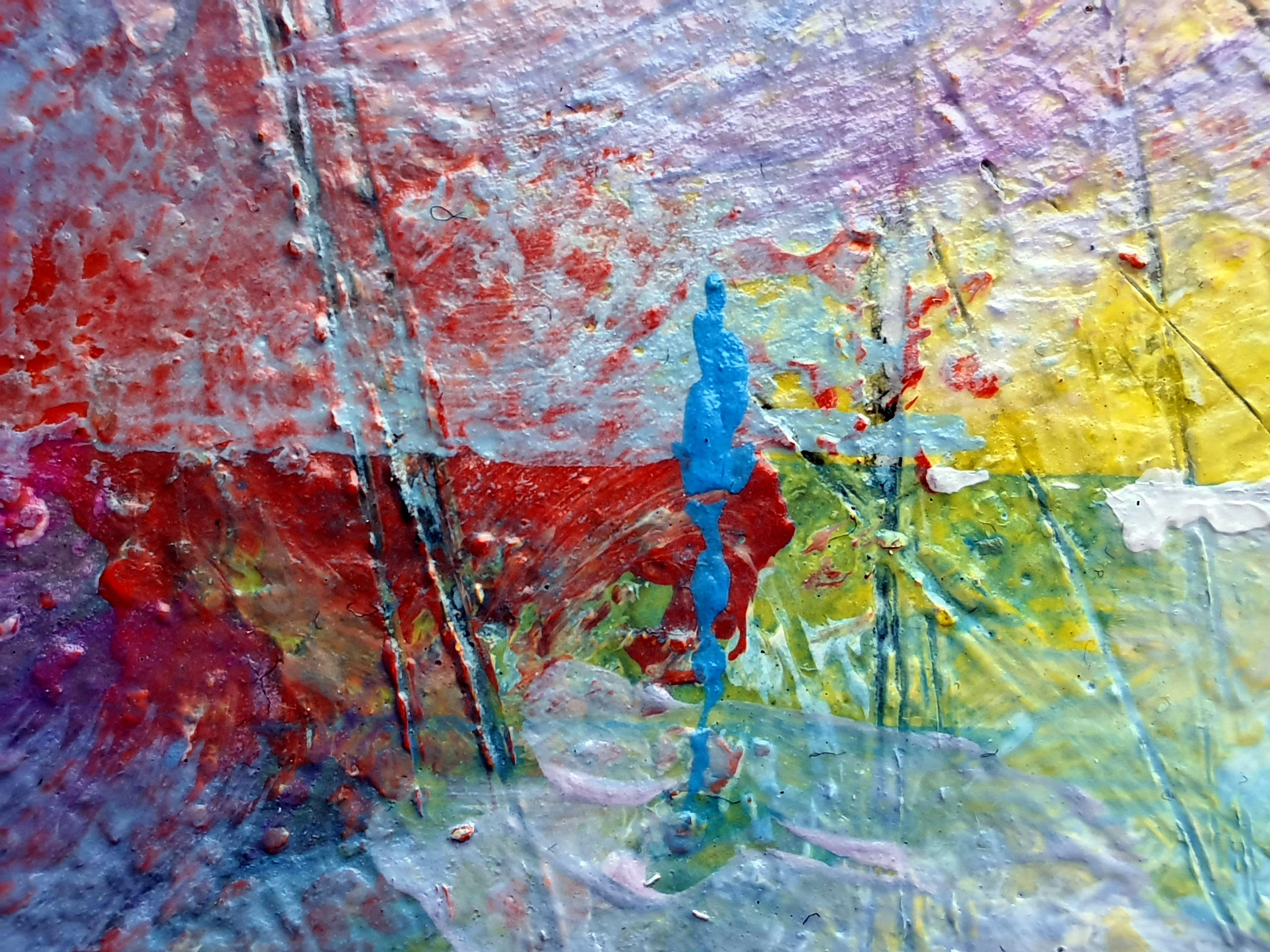 In diesem Werk erforsche ich die vergängliche Schönheit des Meeres und kanalisiere das dynamische Zusammenspiel von Licht und Farbe durch Öl- und Acrylmedien. Das Werk enthält abstrakte, expressionistische und impressionistische Elemente und