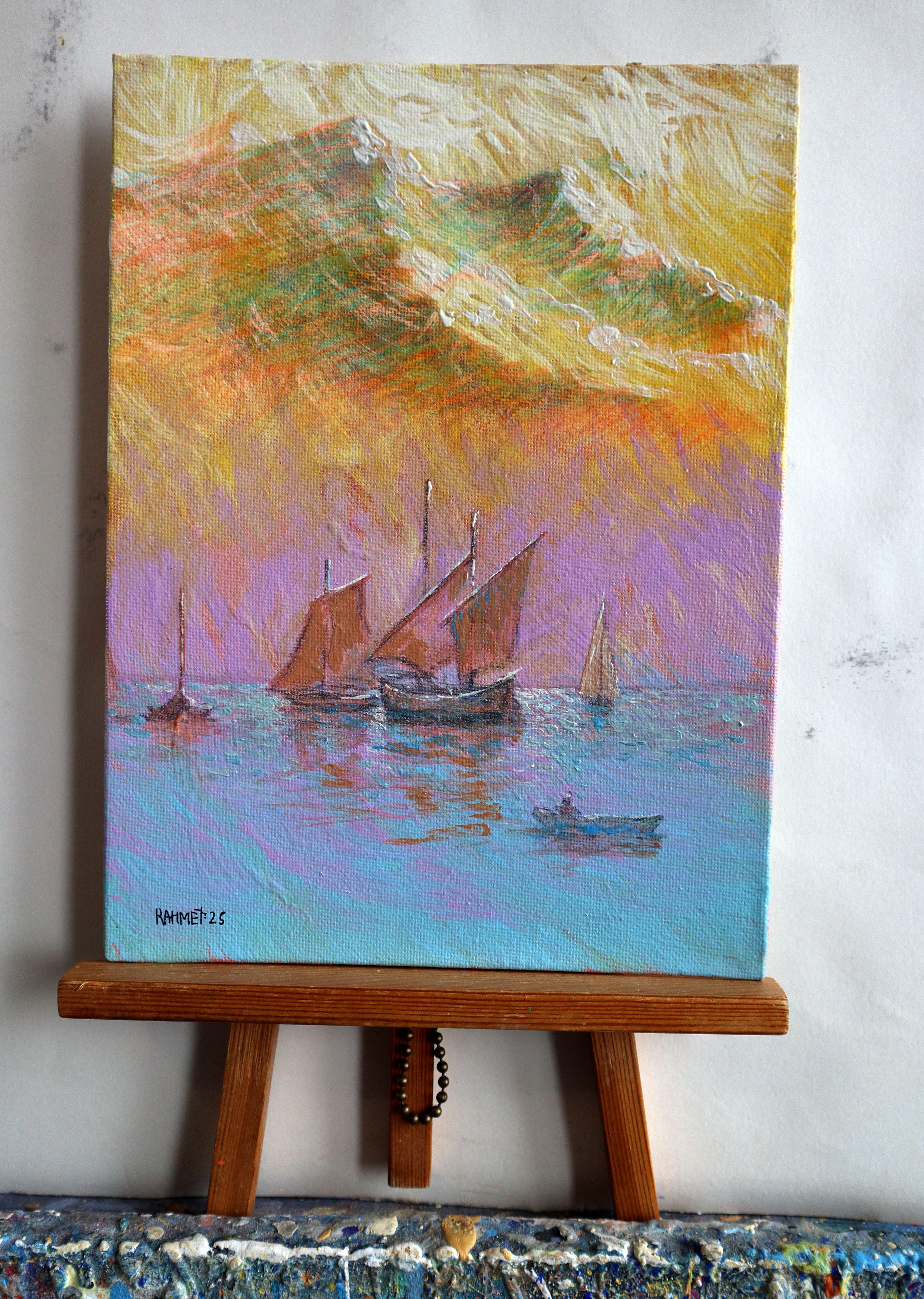 MAR, VELAS, MONTAÑA - Painting de RAKHMET REDZHEPOV (RAMZI)