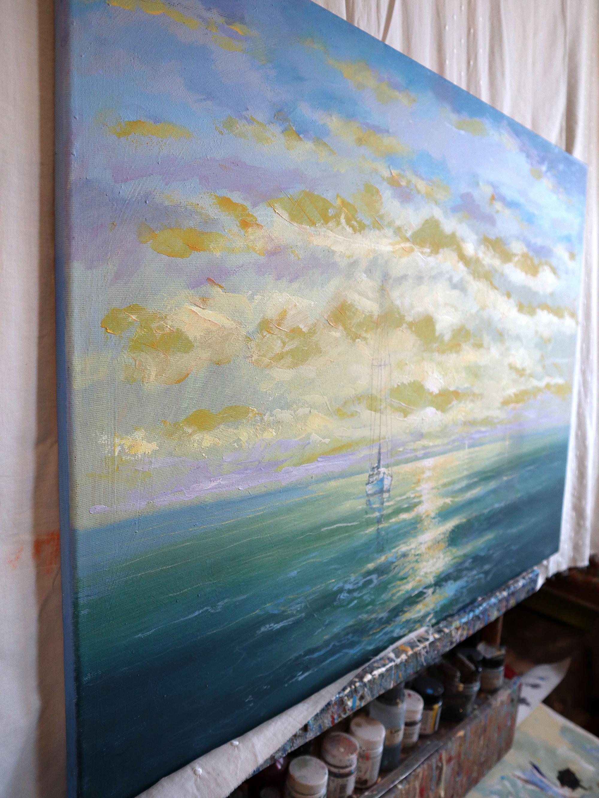 Sea Serenity - Expressionist Painting by RAKHMET REDZHEPOV (RAMZI)