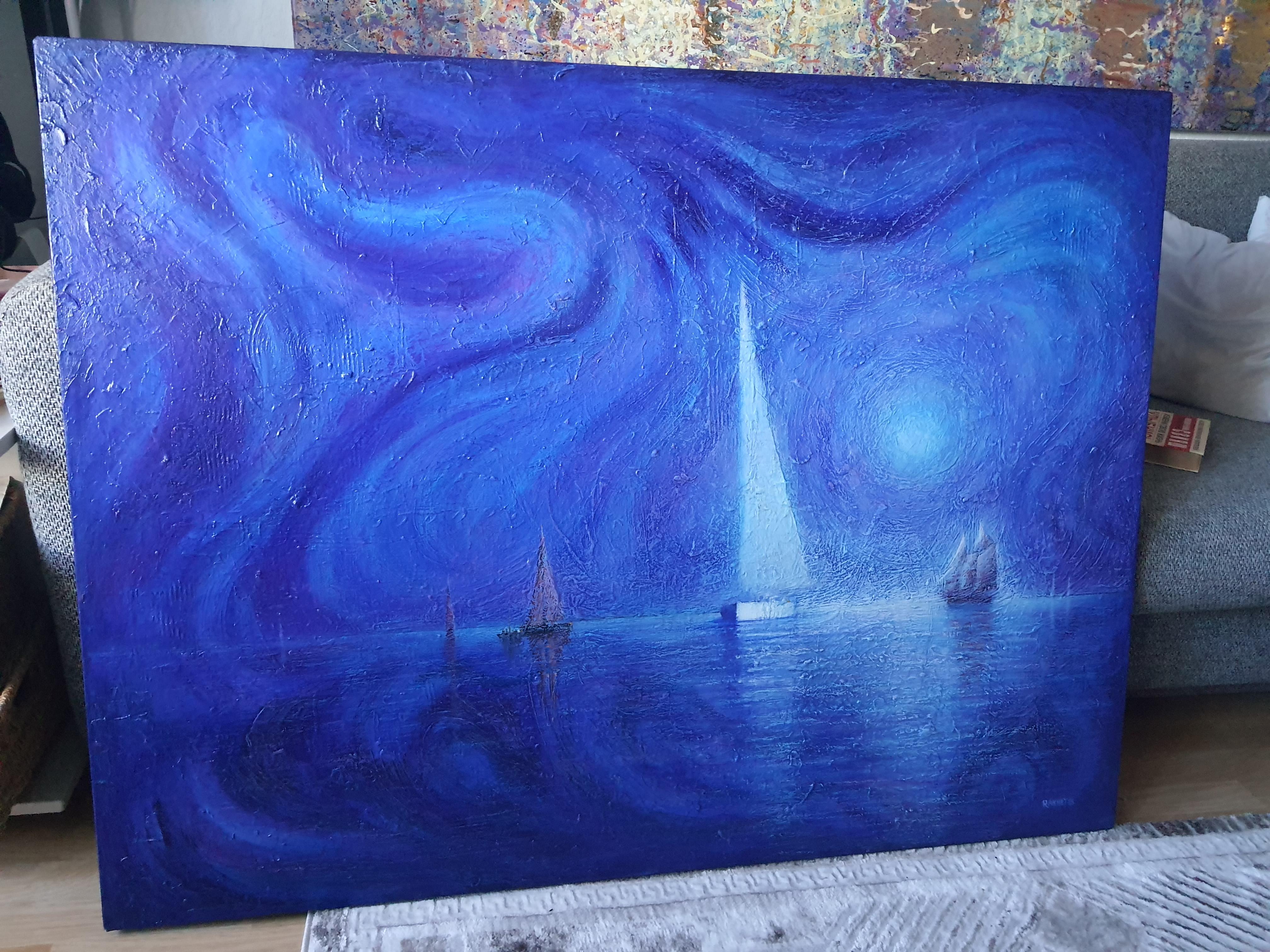 Meer-Glanz (Impressionismus), Painting, von RAKHMET REDZHEPOV (RAMZI)