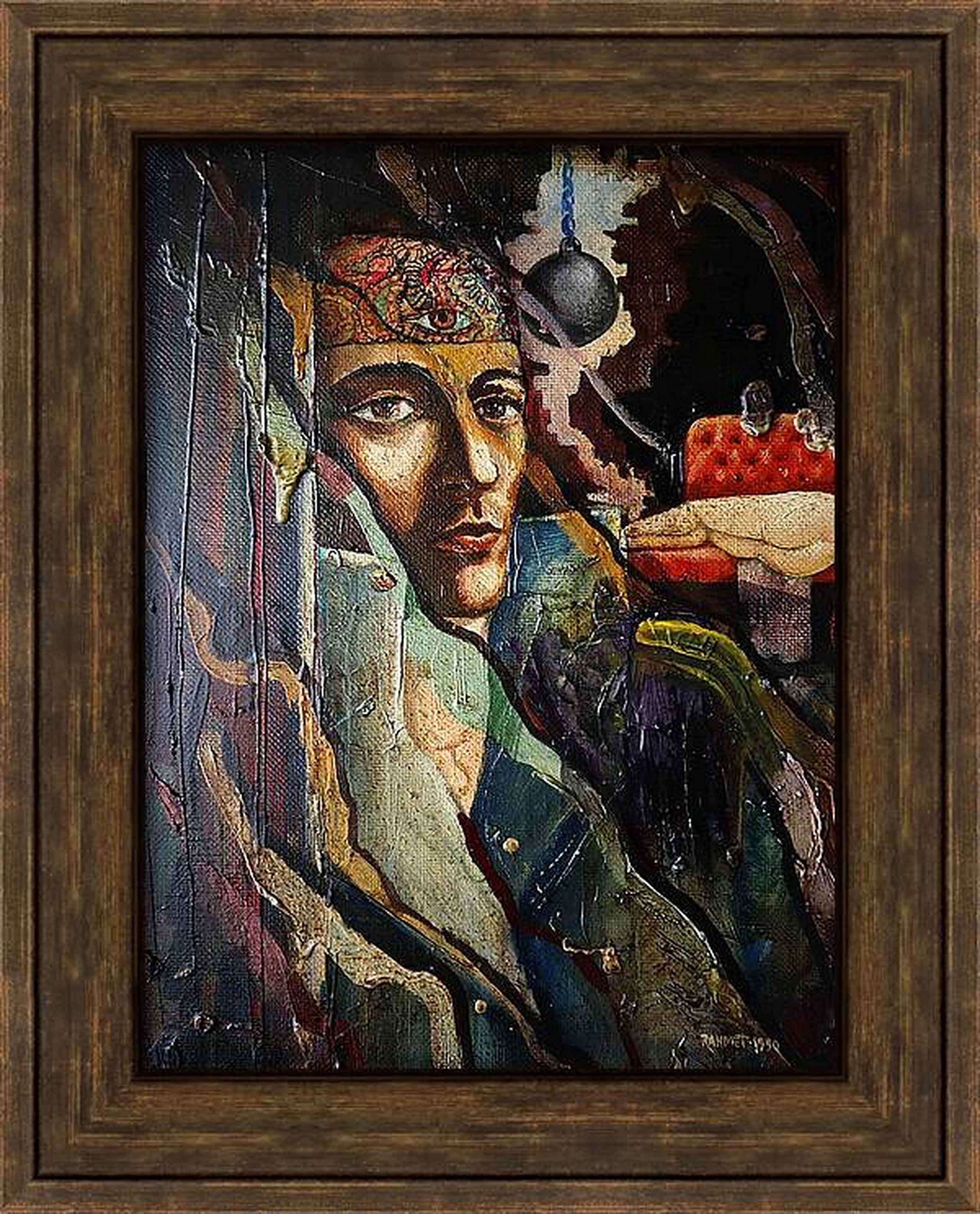 Self-Portrait 1990. original painting For Sale 7