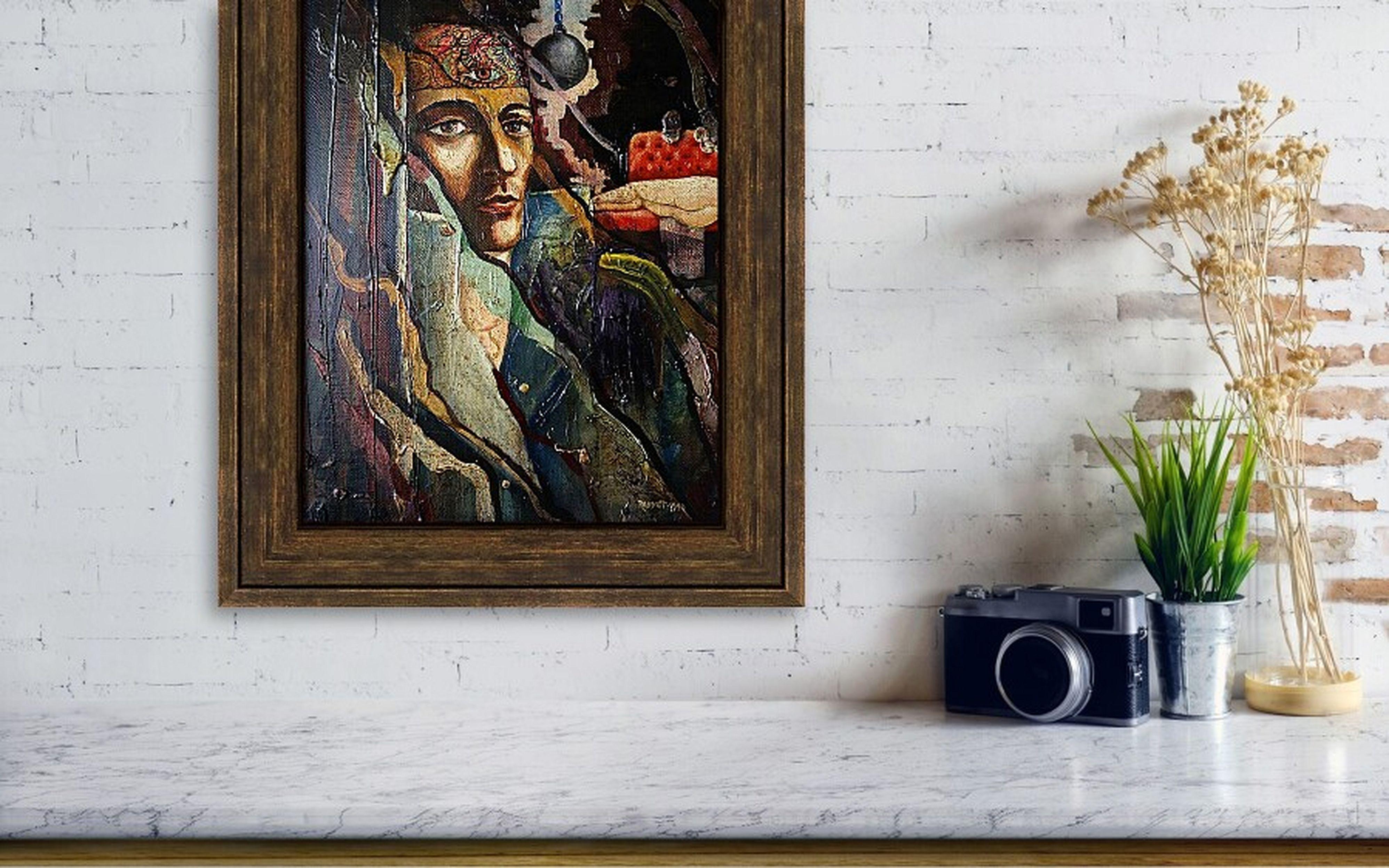 Self-Portrait 1990. original painting For Sale 8